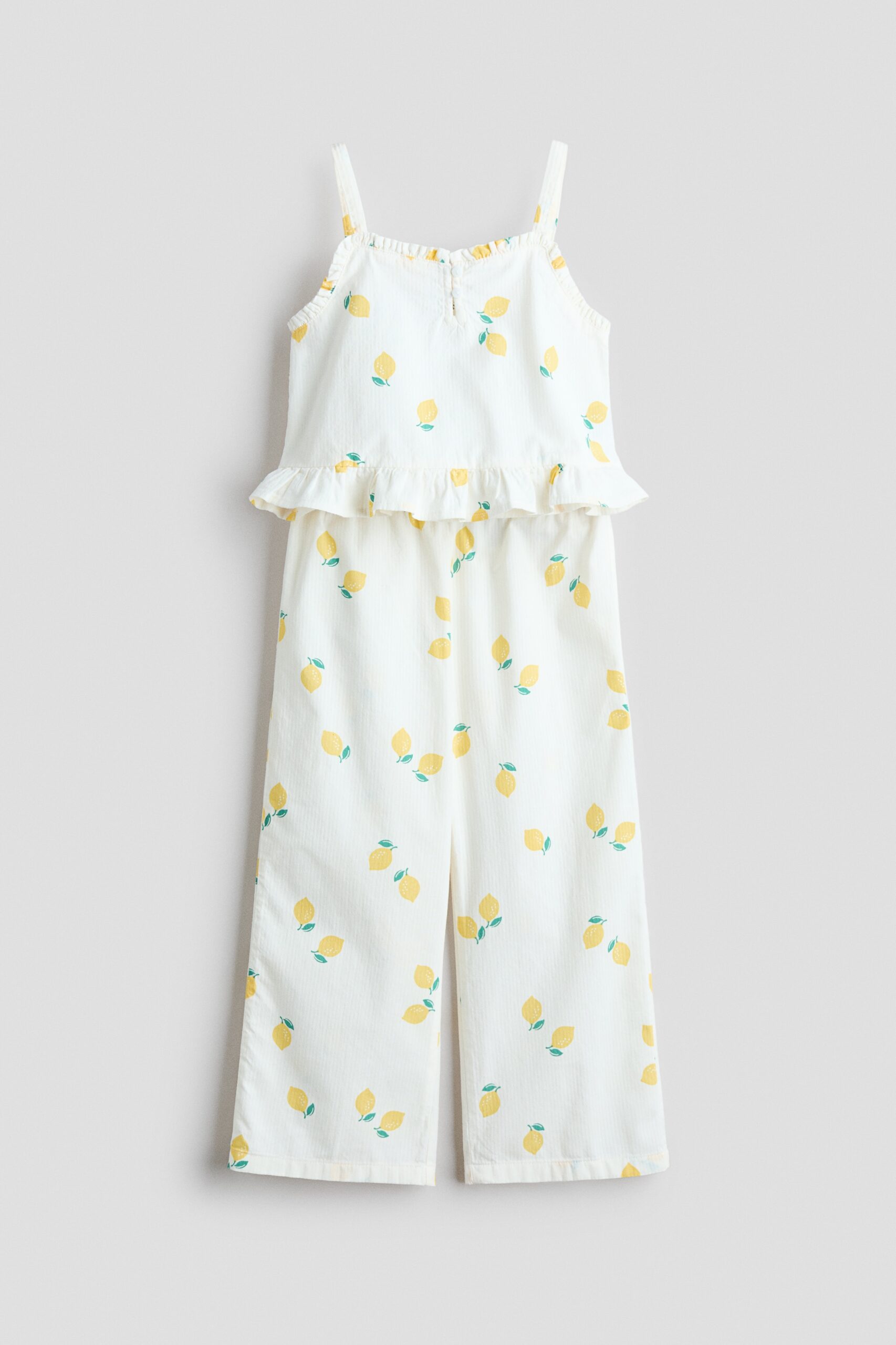 H & M - Tweedelige set van seersucker - Wit/Citroenen