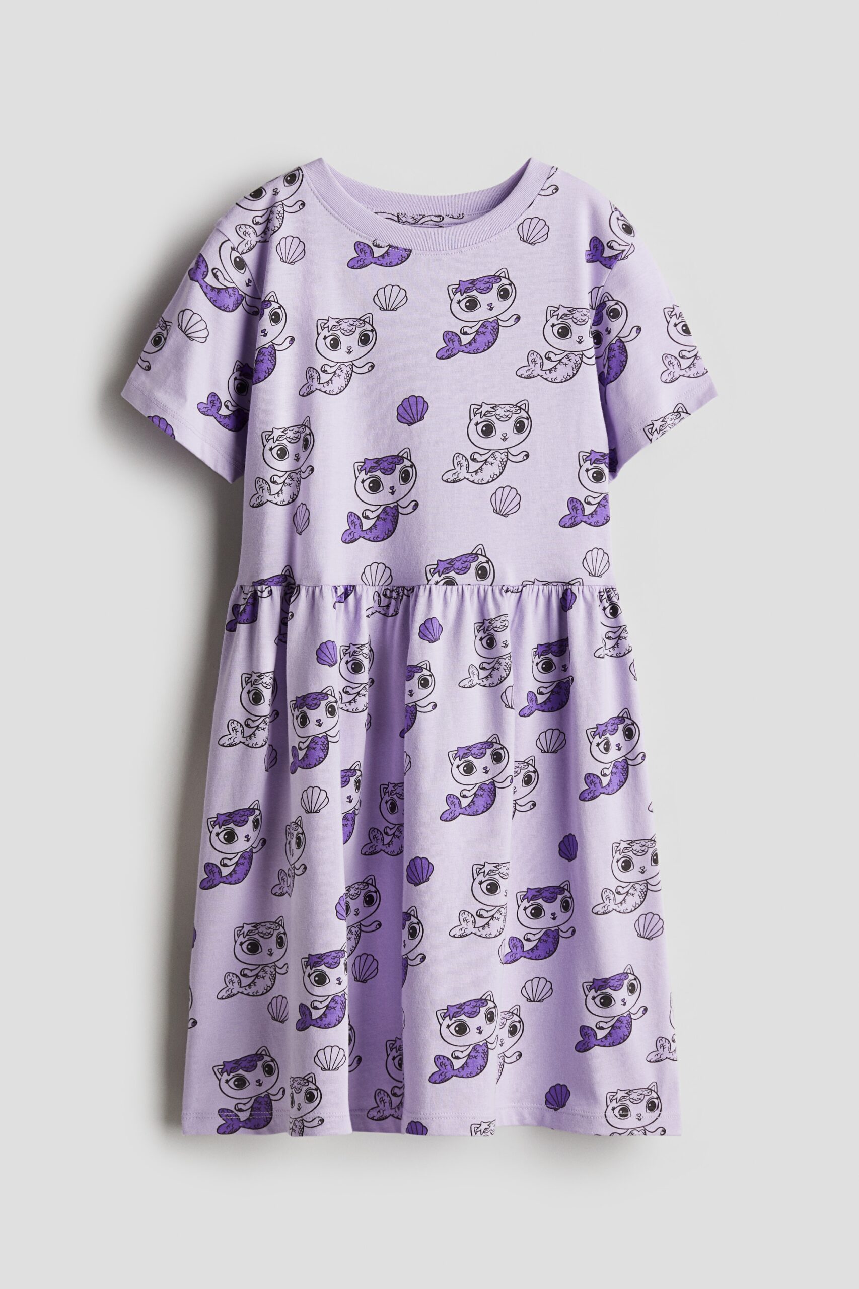 H & M - Tricot jurk met print - Lichtpaars/Gabby's Poppenhuis