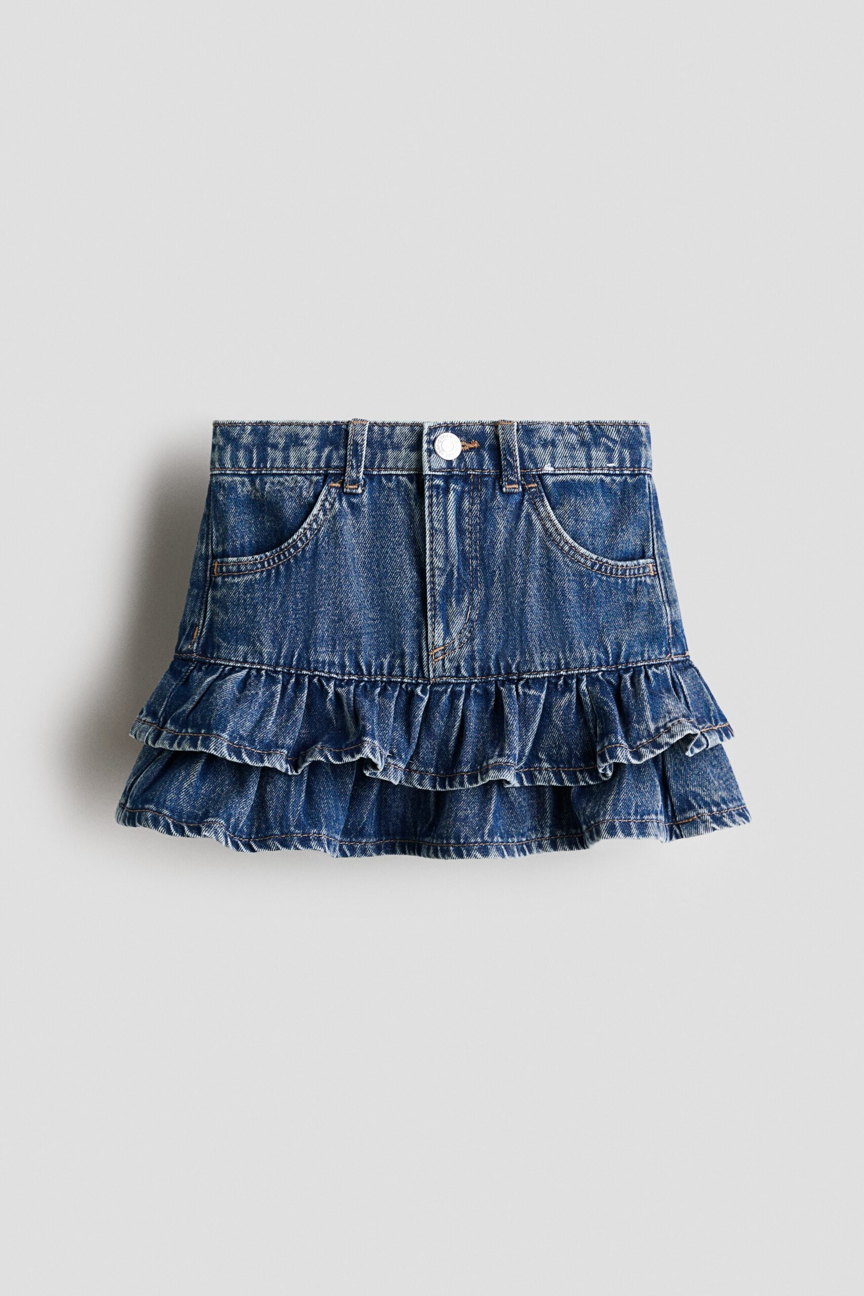 H & M - Denim volantrok - Denimblauw