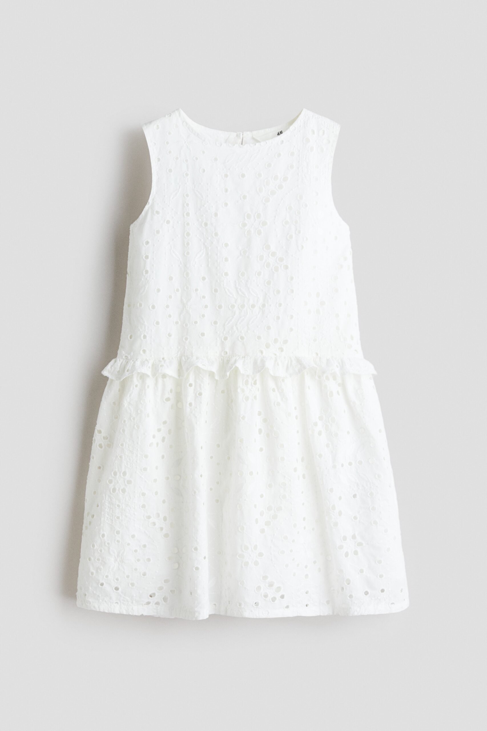 H & M - Katoenen jurk met broderie anglaise - Wit