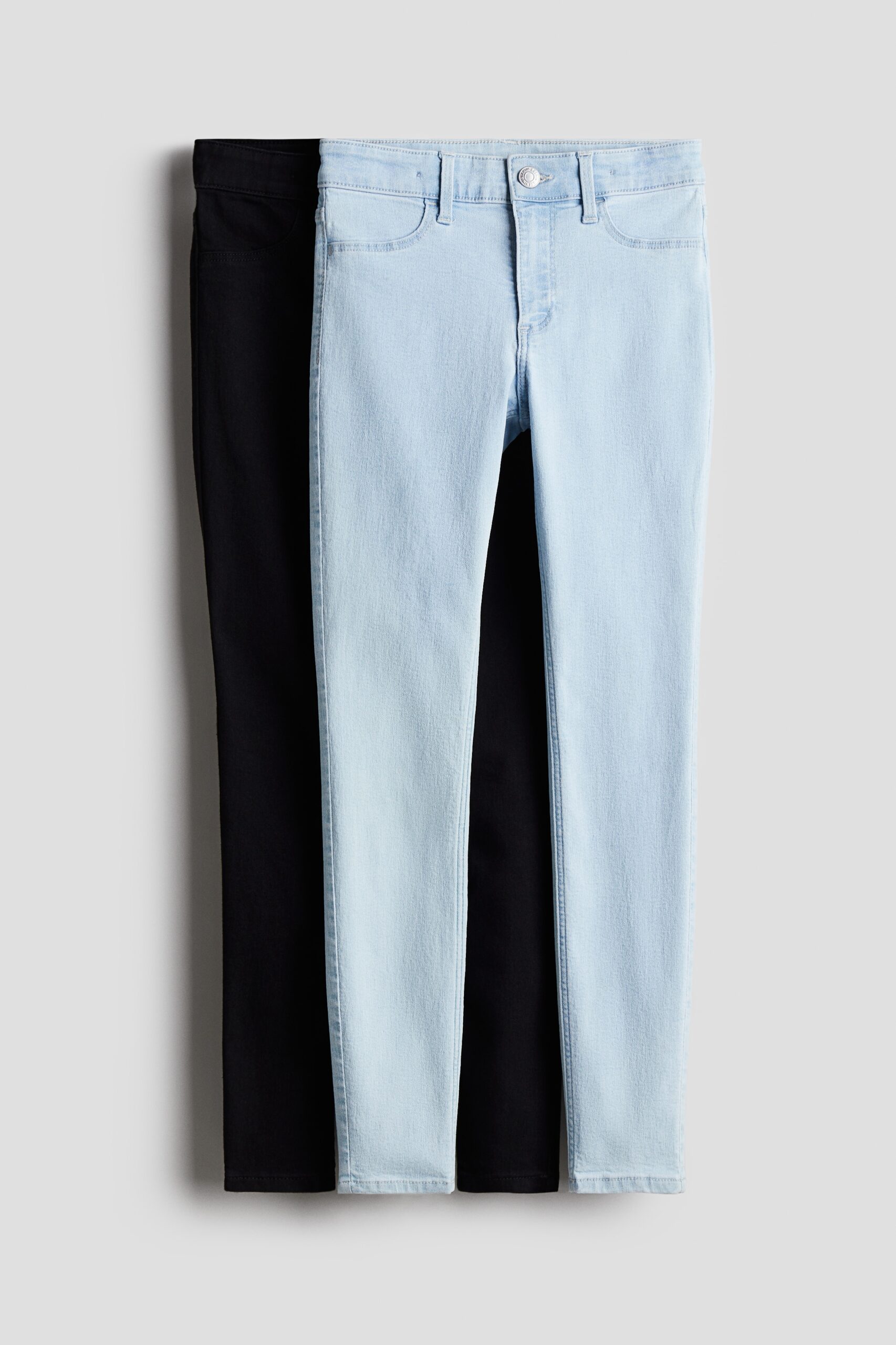 H & M - Set van 2 Skinny Fit Jeans - Licht Denimblauw/Zwart