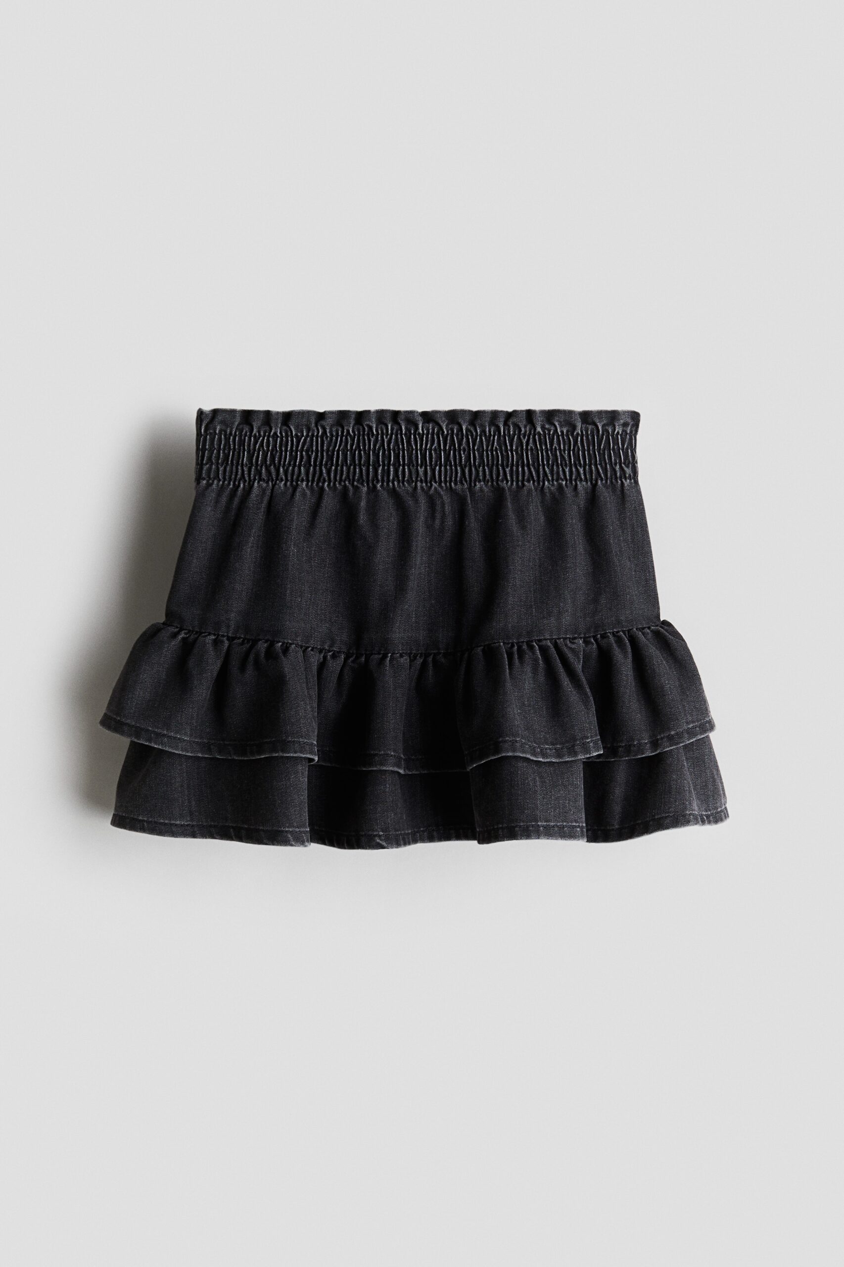 H & M - Denim volantrok - Zwart