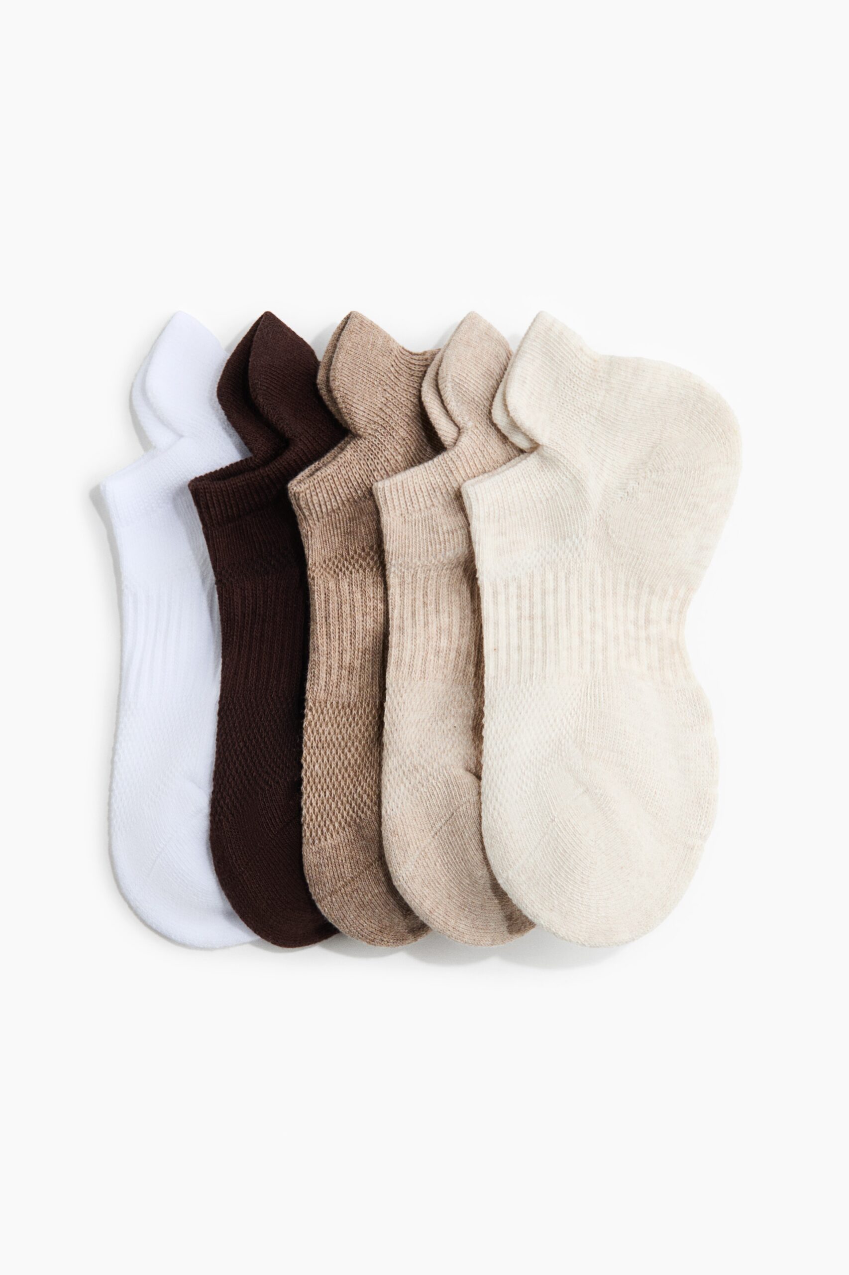 H & M - 5-pack sports socks - Warmbruin/Beige/Wit