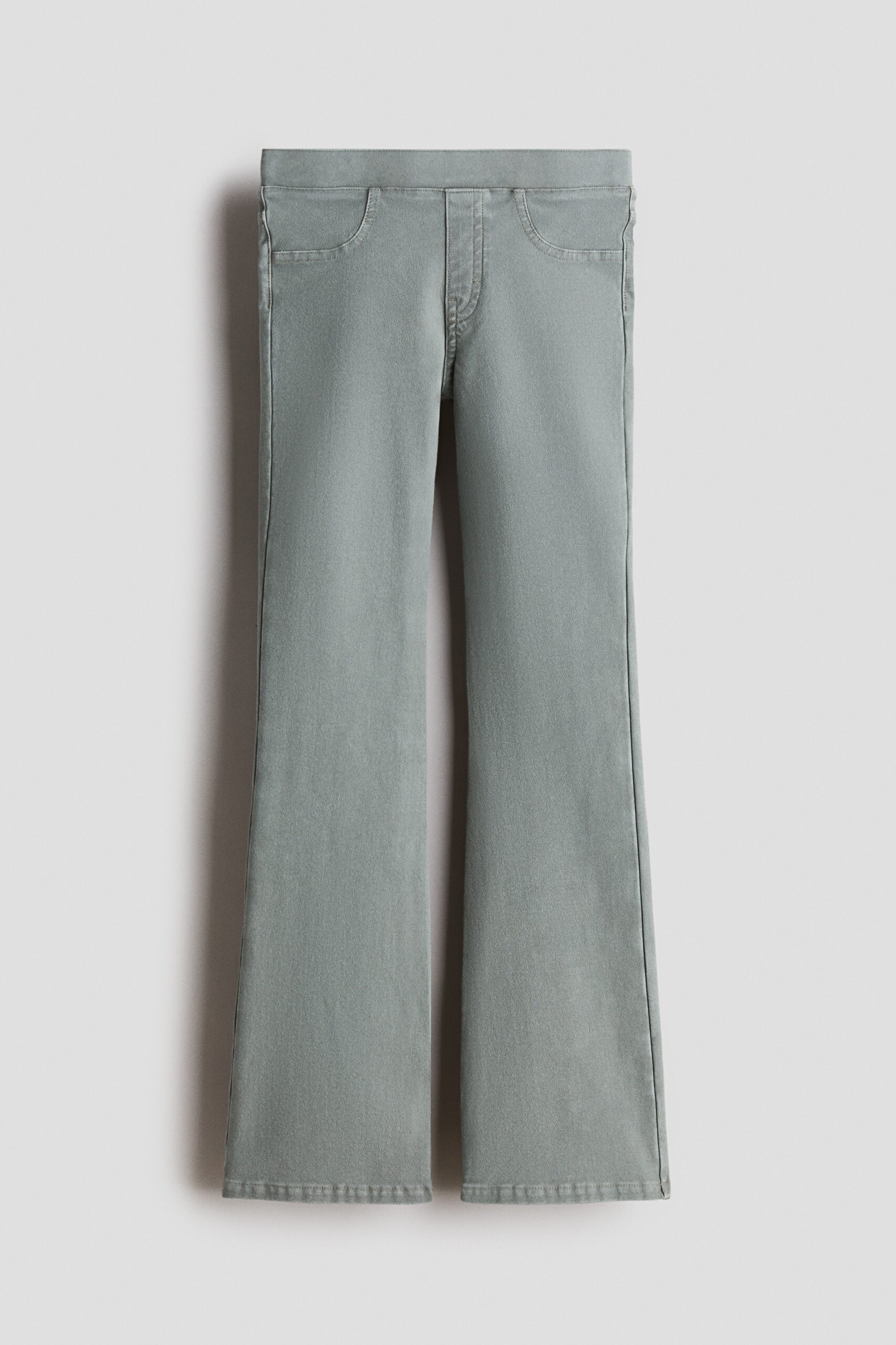 H & M - Flared jegging met denimlook - Dusty Groen