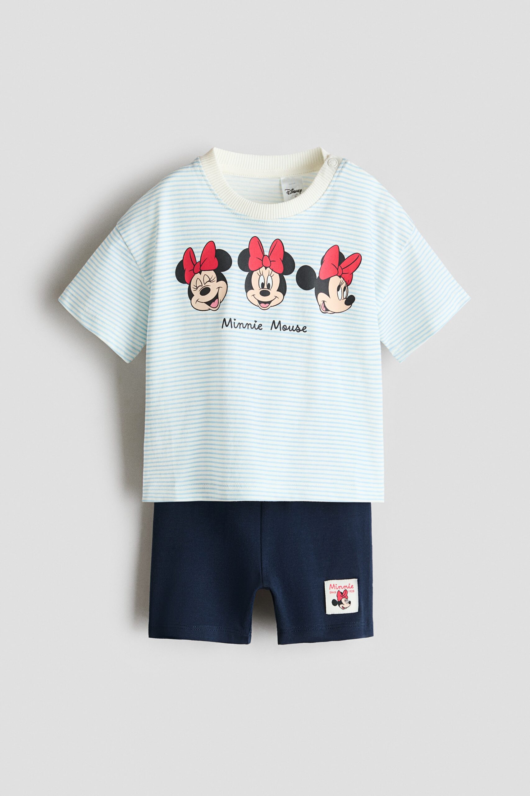 H & M - Tweedelige katoenen set met print - Blauw/Minnie Mouse