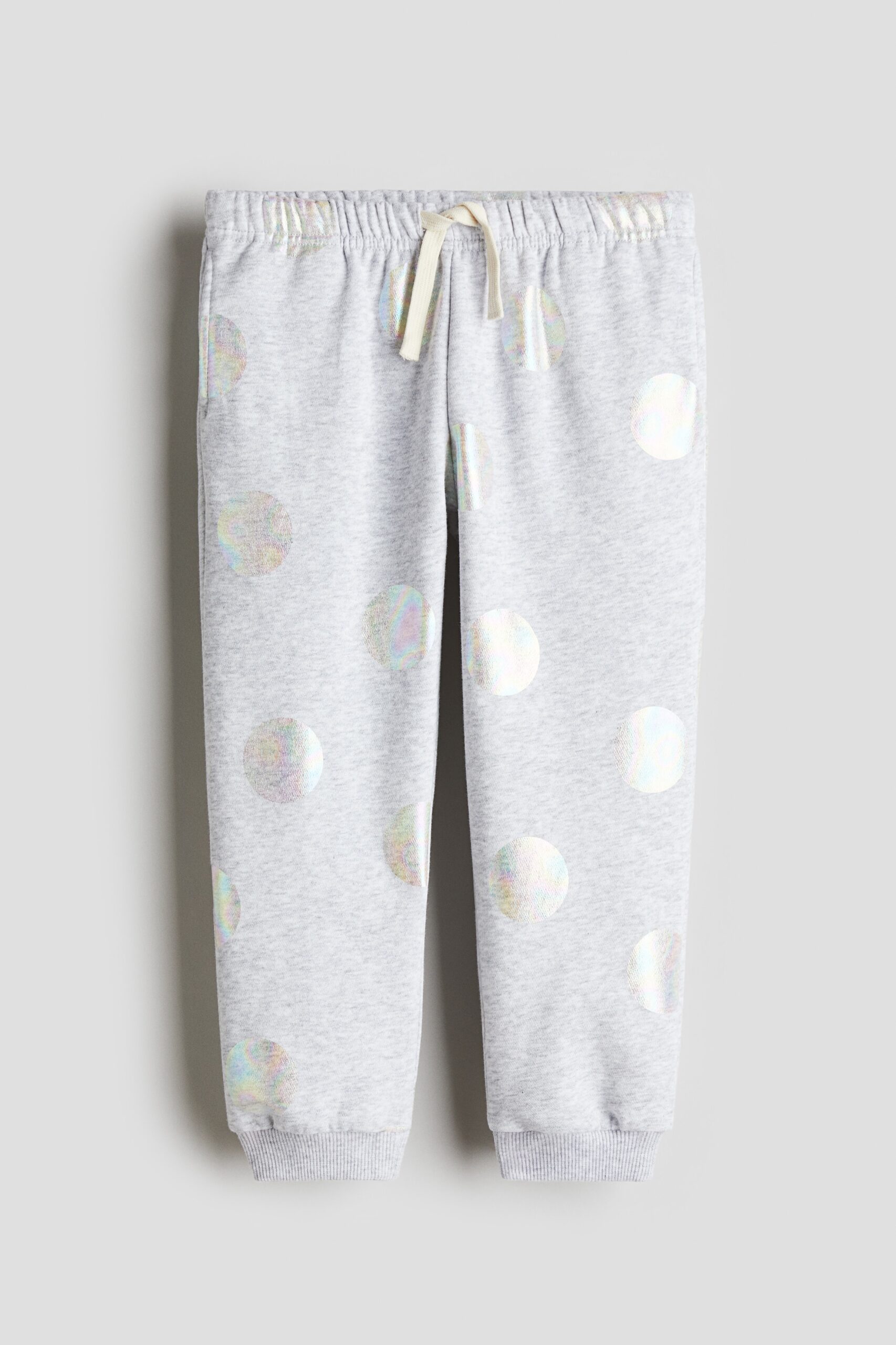 H & M - Joggers met print - Lichtgrijs Gemêleerd/Stippen