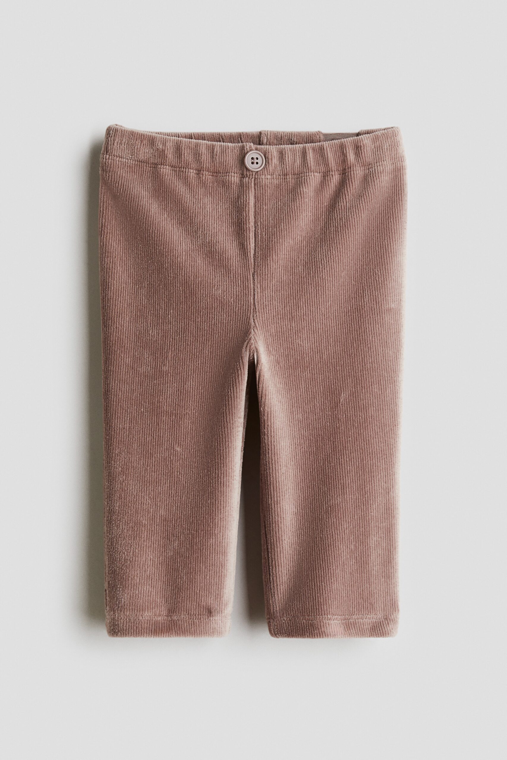 H & M - Legging van geribd velours - Lichtbruin