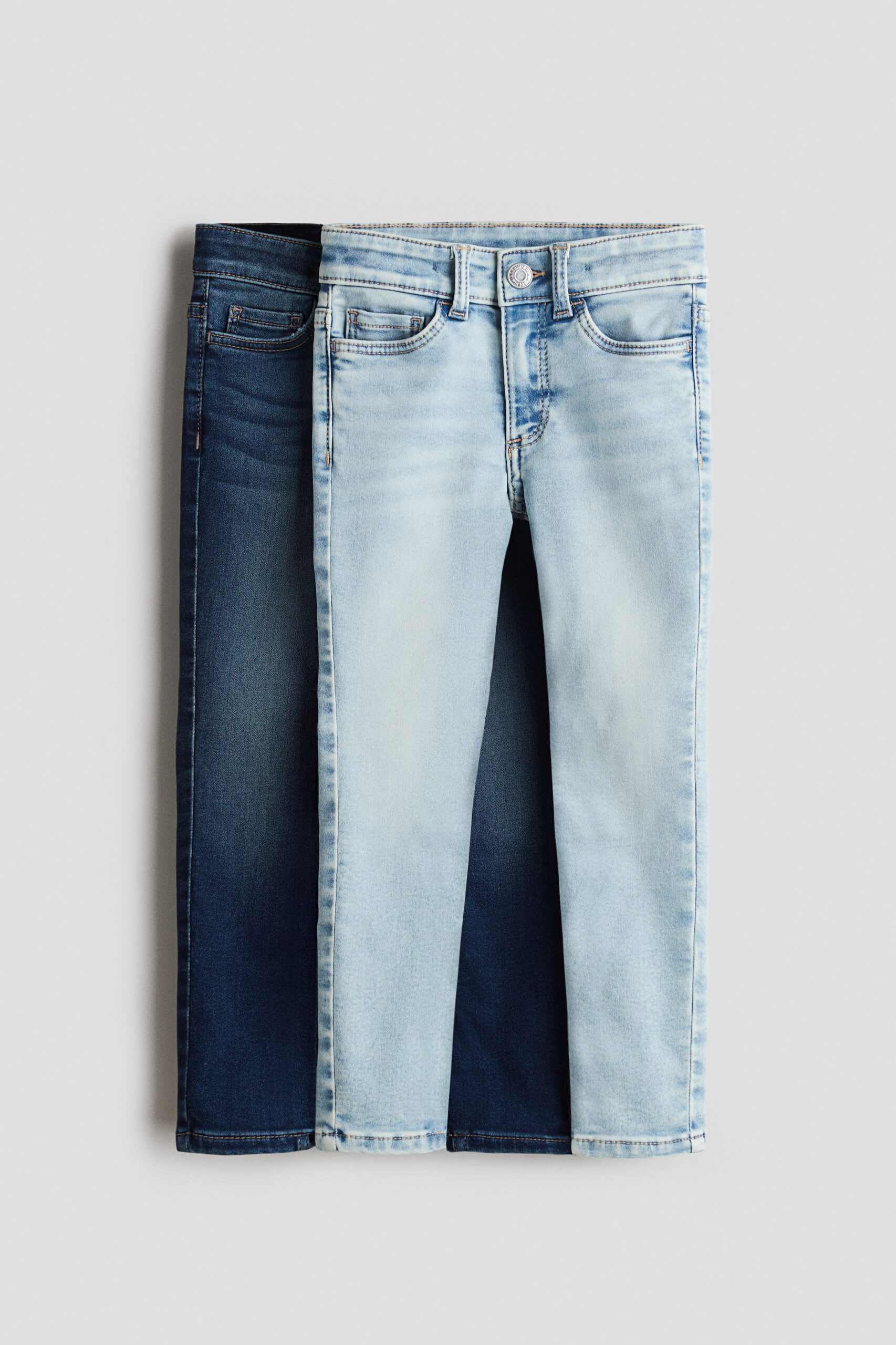 H & M - Set van 2 Supersoft Skinny Fit Jeans - Denimblauw/Licht Denimblauw