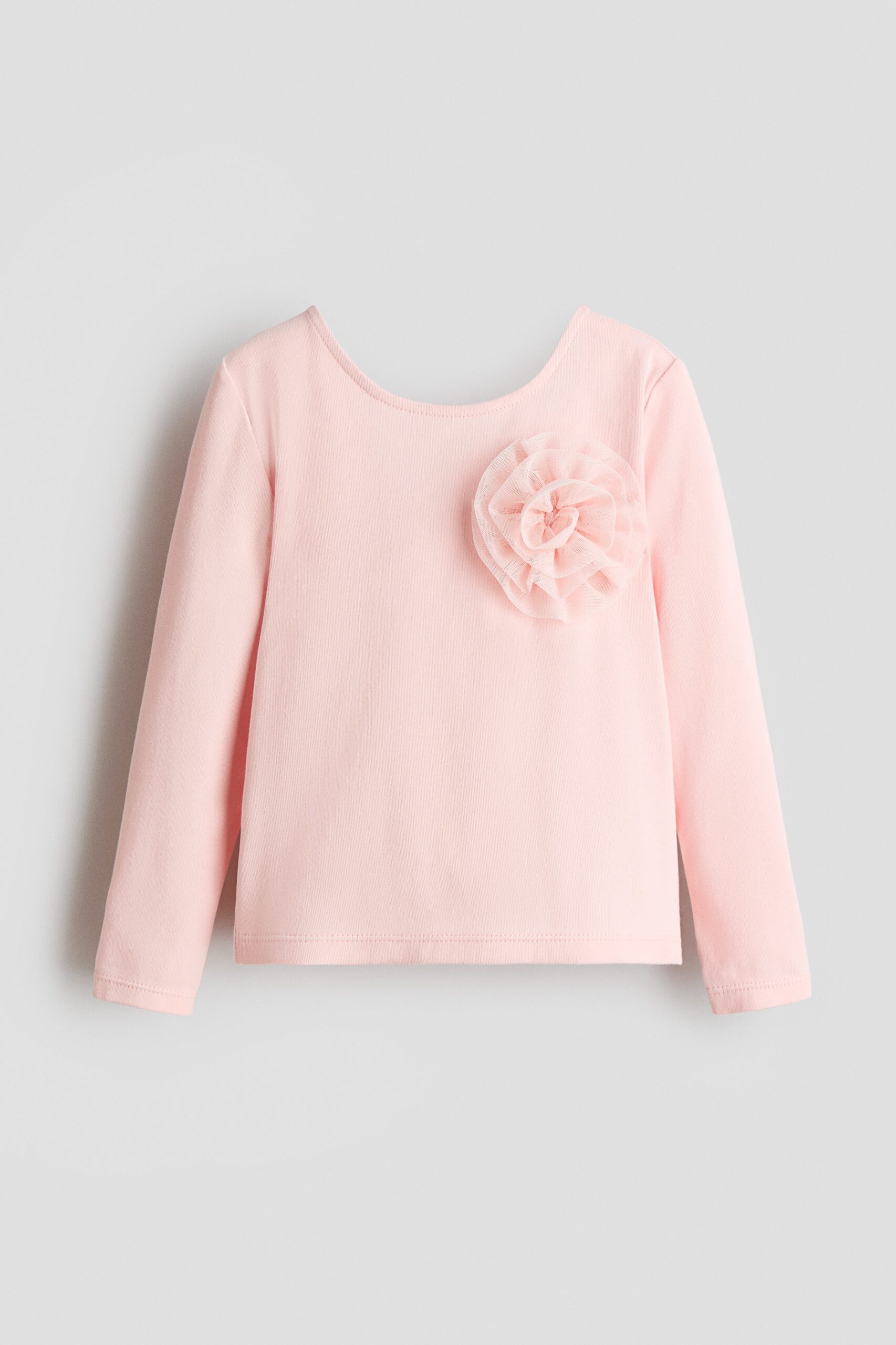 H & M - Top met tulen applicatie - Lichtroze