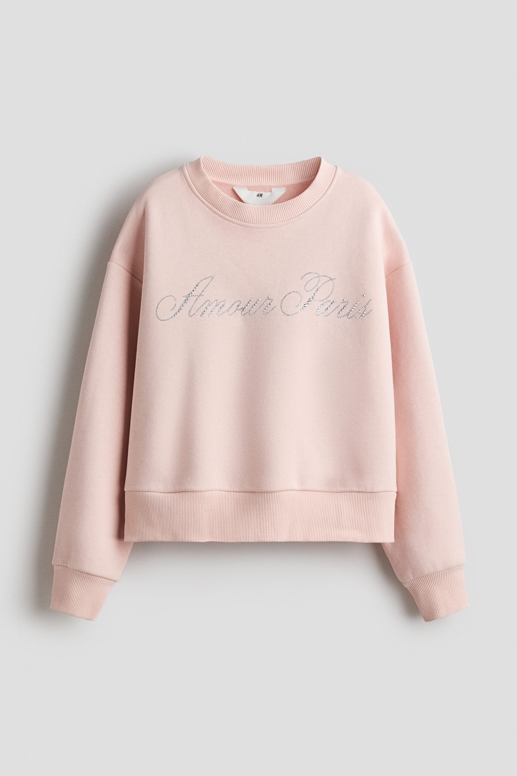 H & M - Sweater met motief - Lichtroze/Amour Paris