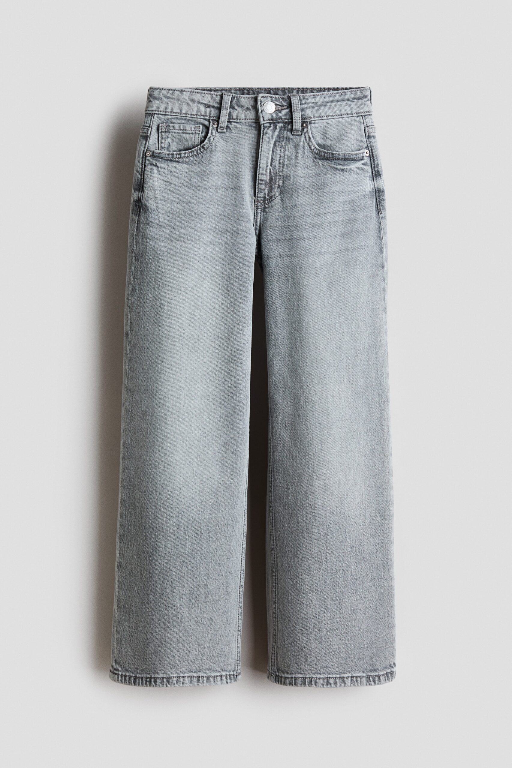 H & M - Wide Leg Jeans - Licht Denimgrijs