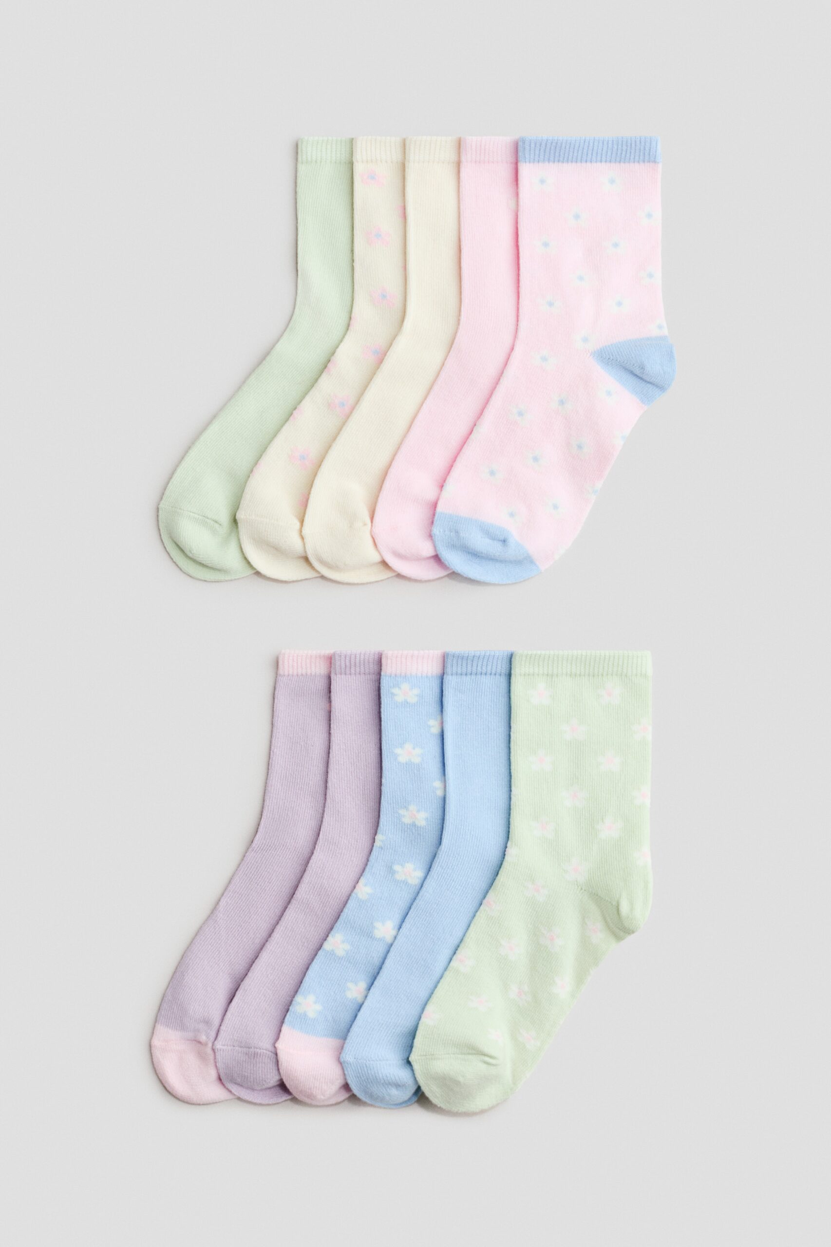 H & M - 10 paar sokken - Lichtroze/Bloemen