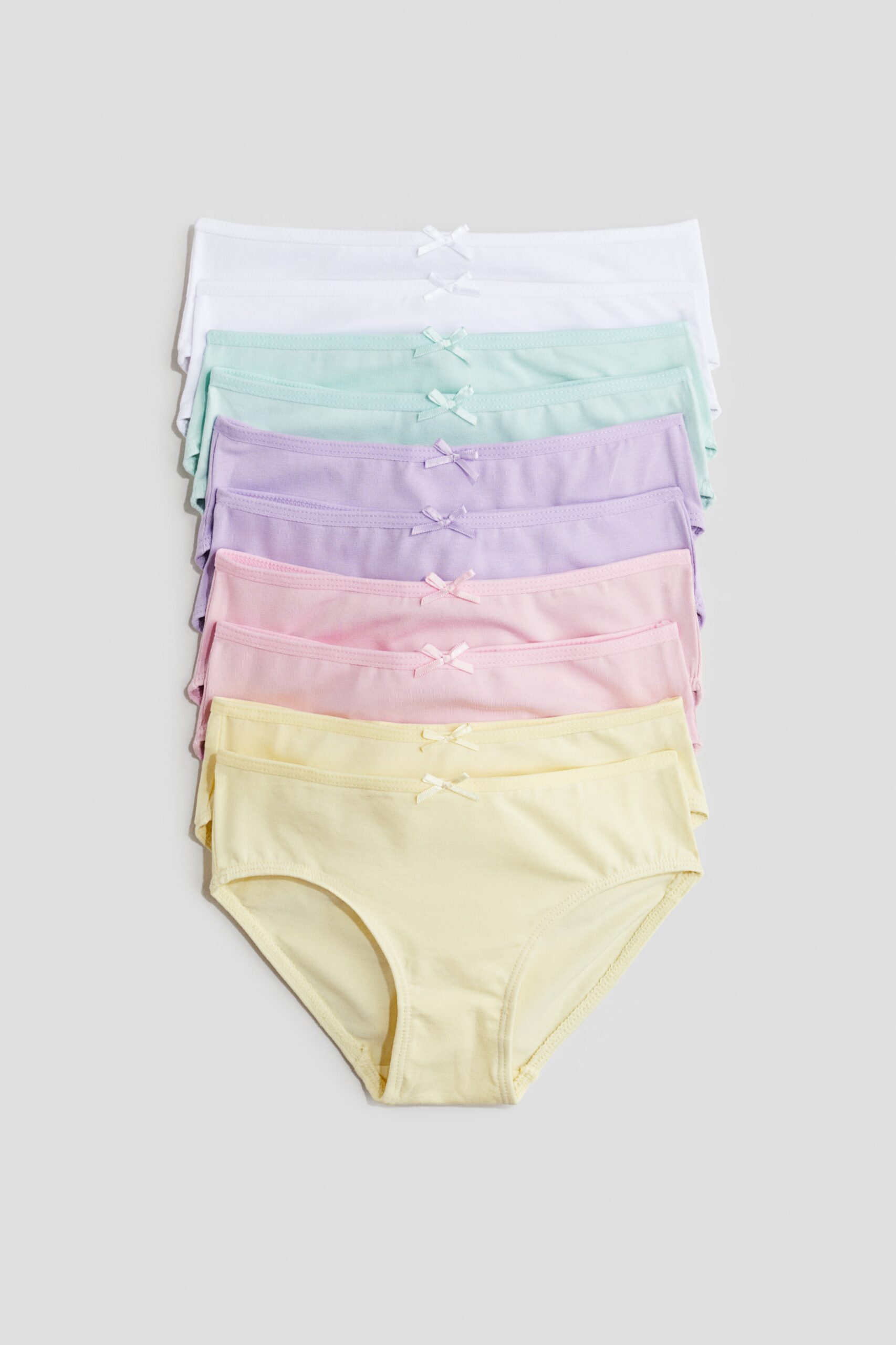 H & M - Set van 10 katoenen slips - Brief - Lichtgeel/Lichtroze