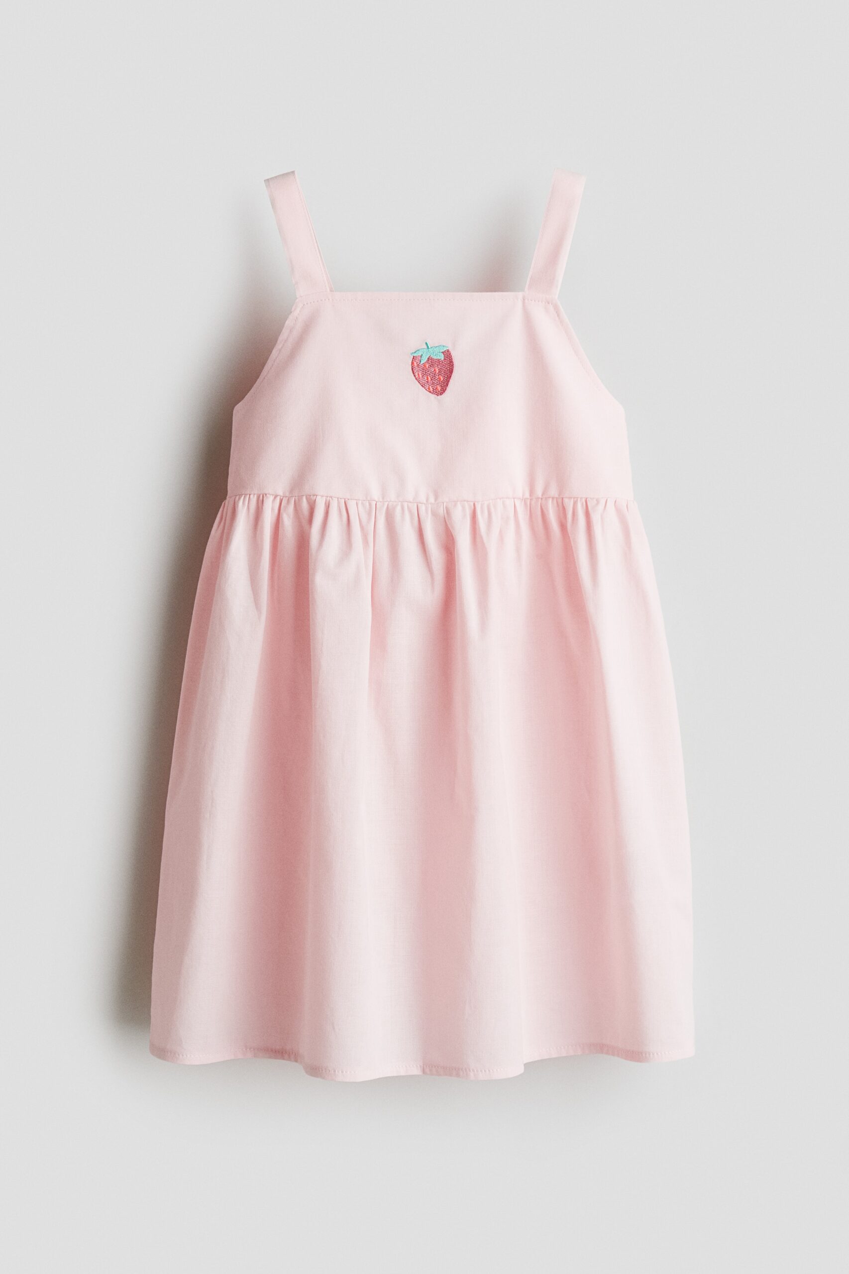 H & M - Katoenen jurk - Lichtroze/Aardbei