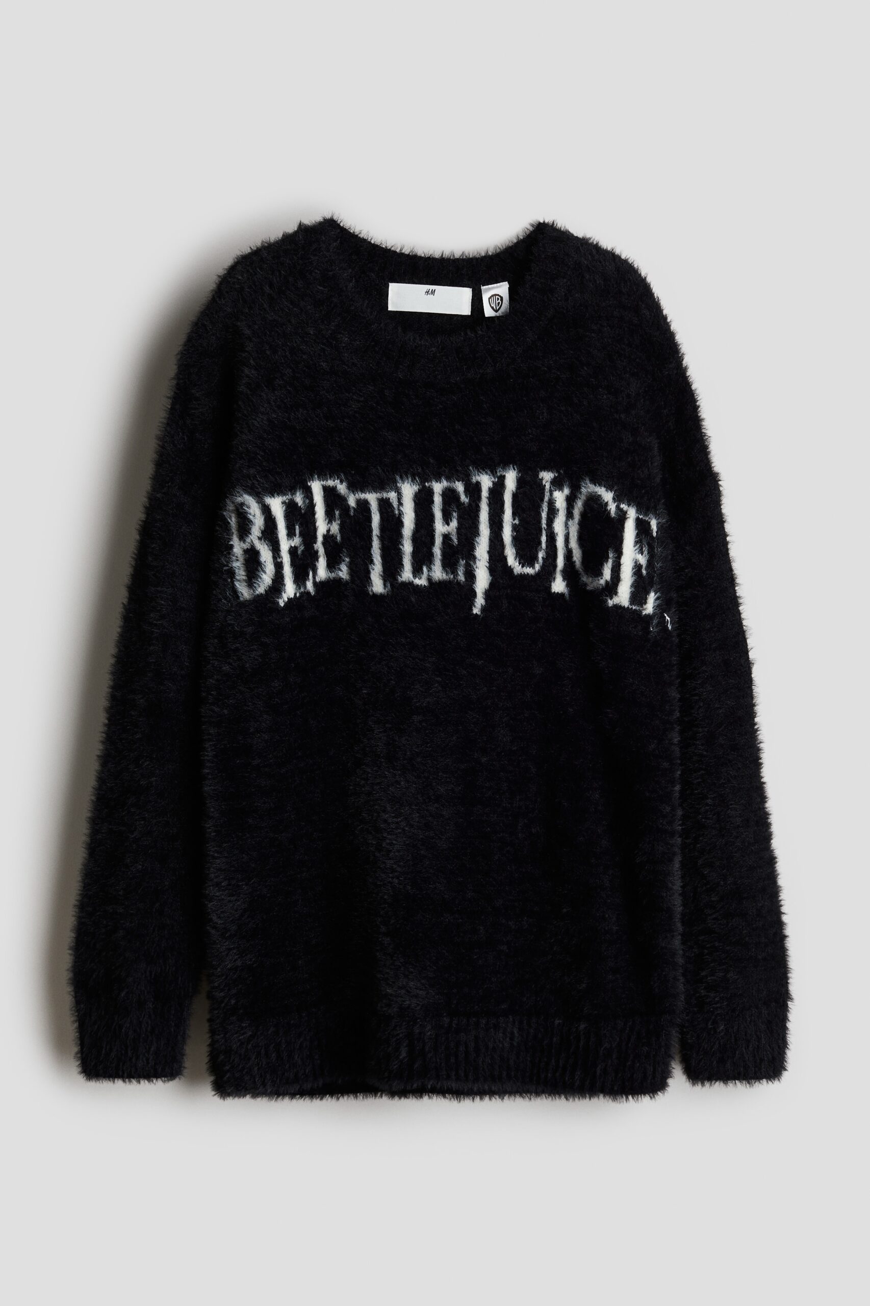 H & M - Fluffy trui - Zwart/Beetlejuice