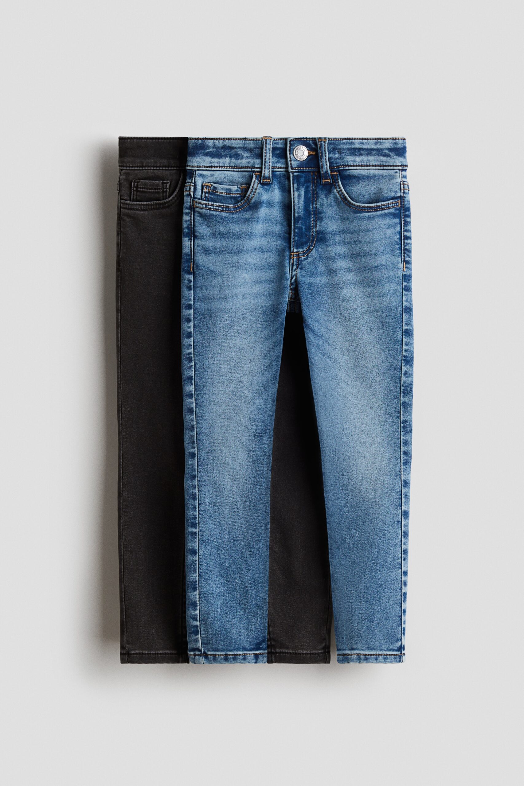 H & M - Set van 2 Supersoft Skinny Fit Jeans - Denimblauw/Denimzwart