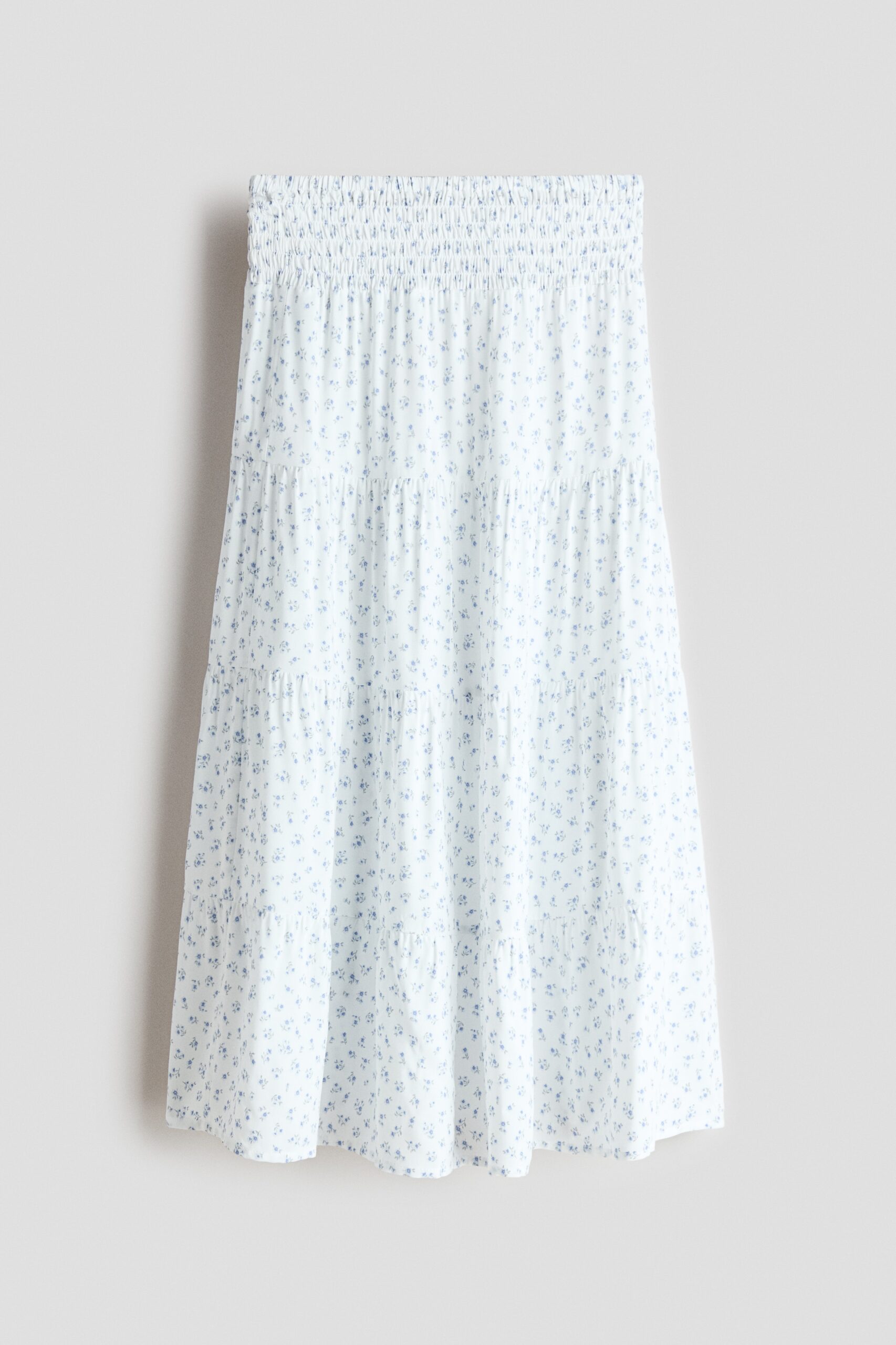 H & M - Volantrok - Wit/Bloemen