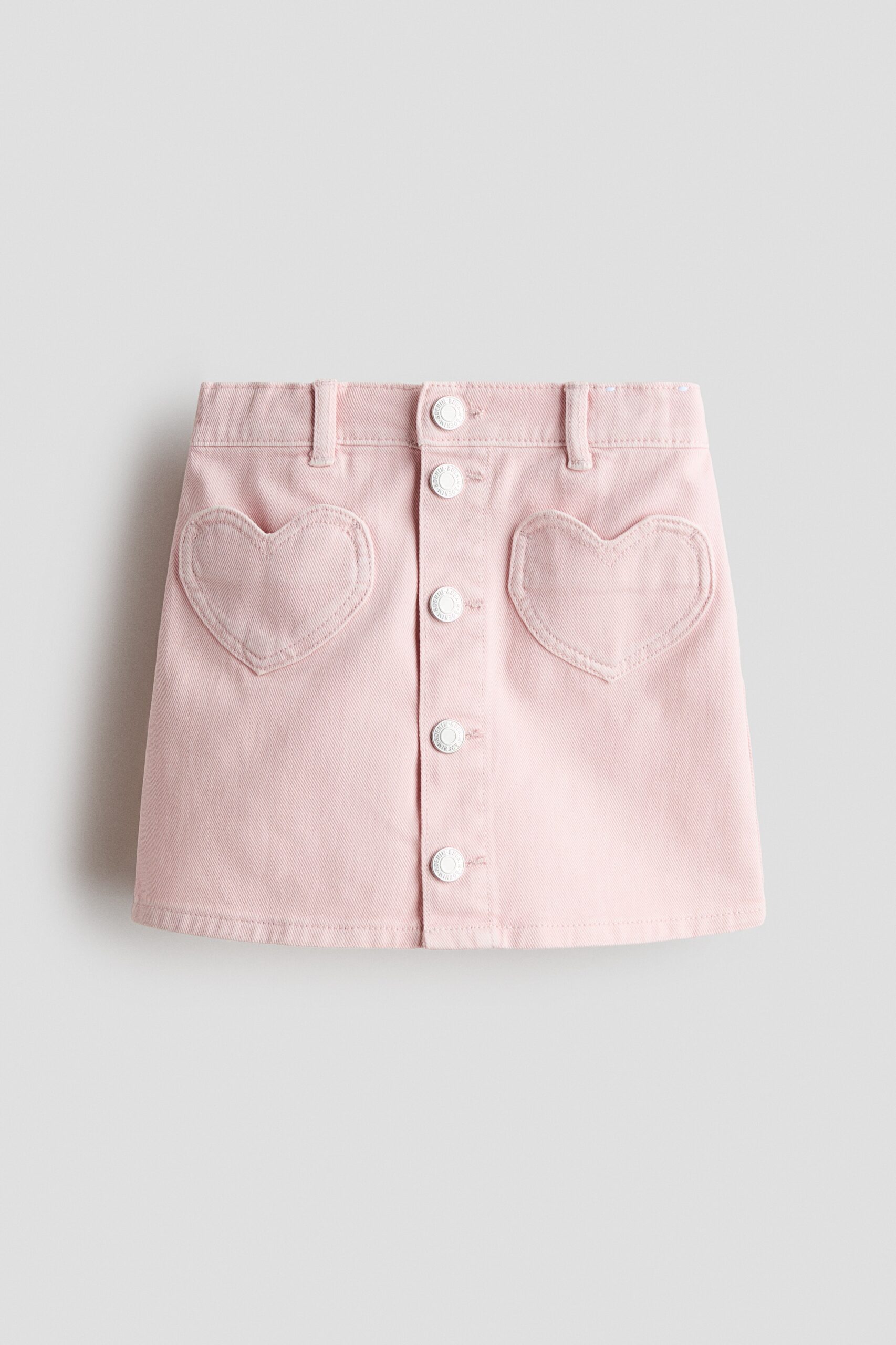 H & M - Denim A-linerok - Lichtroze