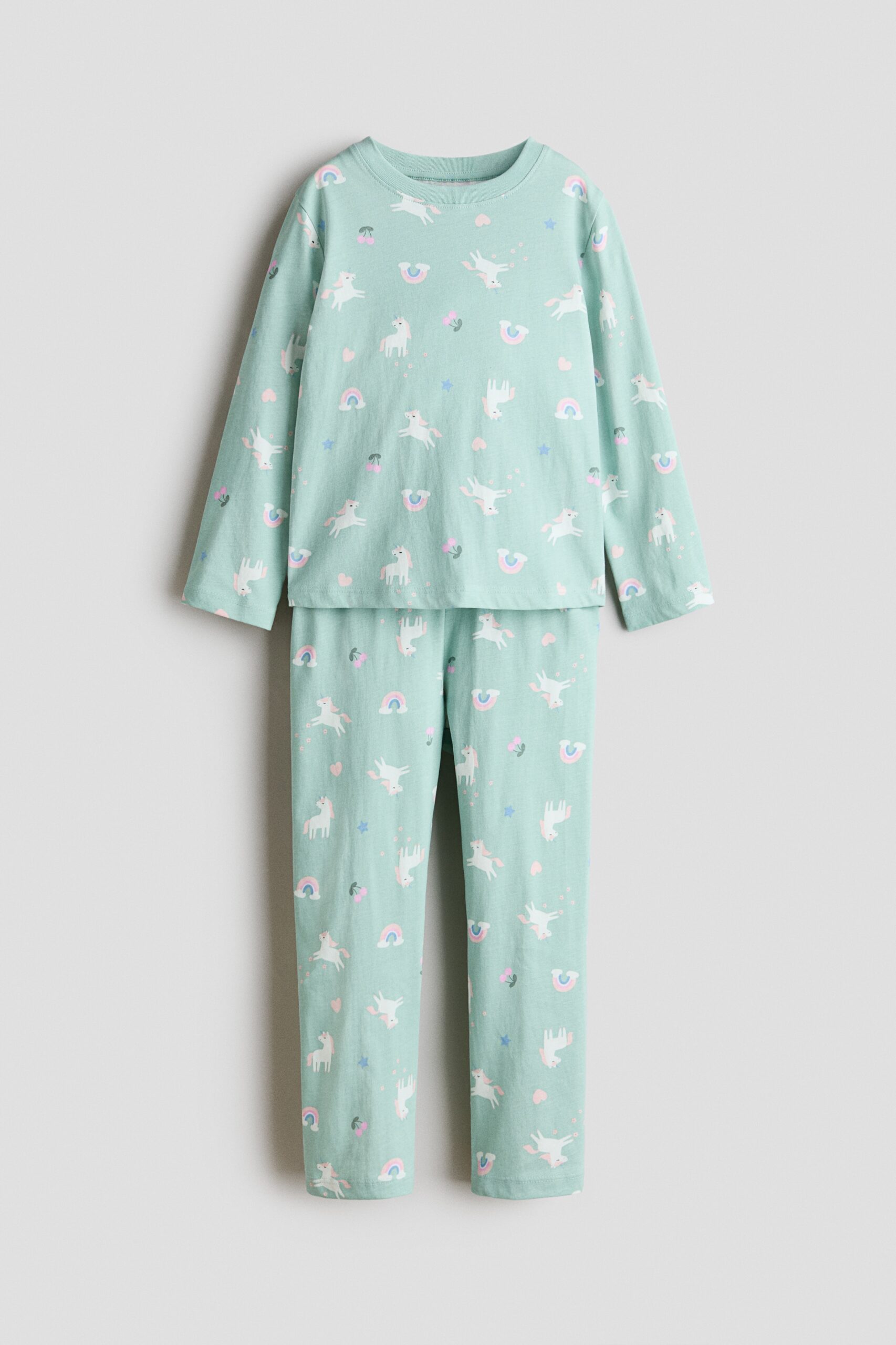 H & M - Printed cotton pyjamas - Lichtturkoois/Eenhoorns