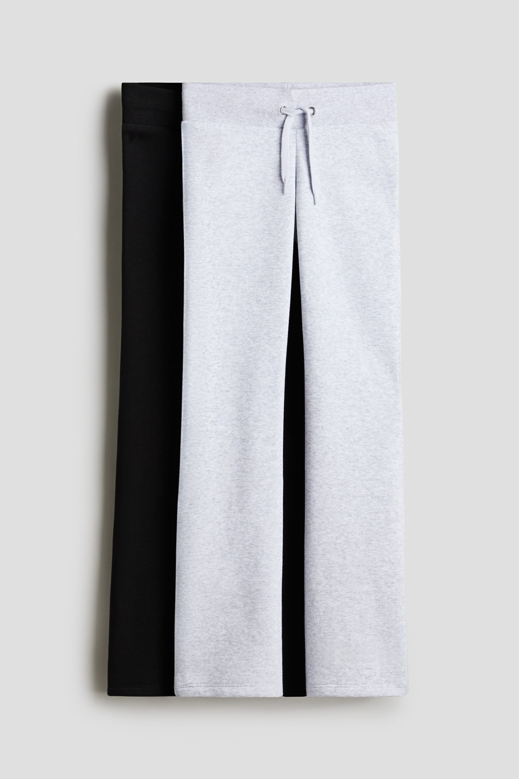 H & M - Set van 2 uitlopende joggers - Zwart/Lichtgrijs