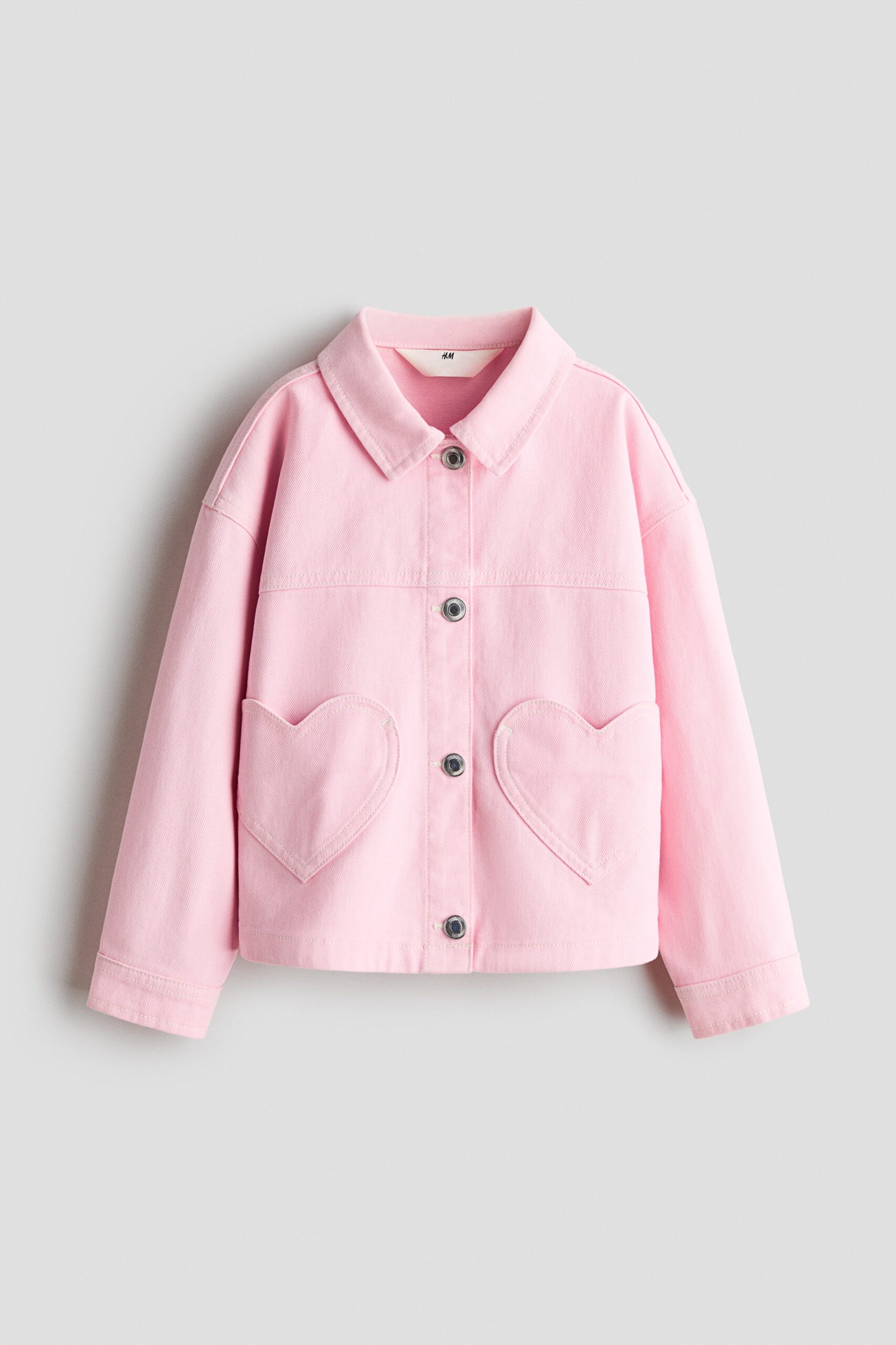 H & M - Twill jack met hartvormige zakken - Lichtroze