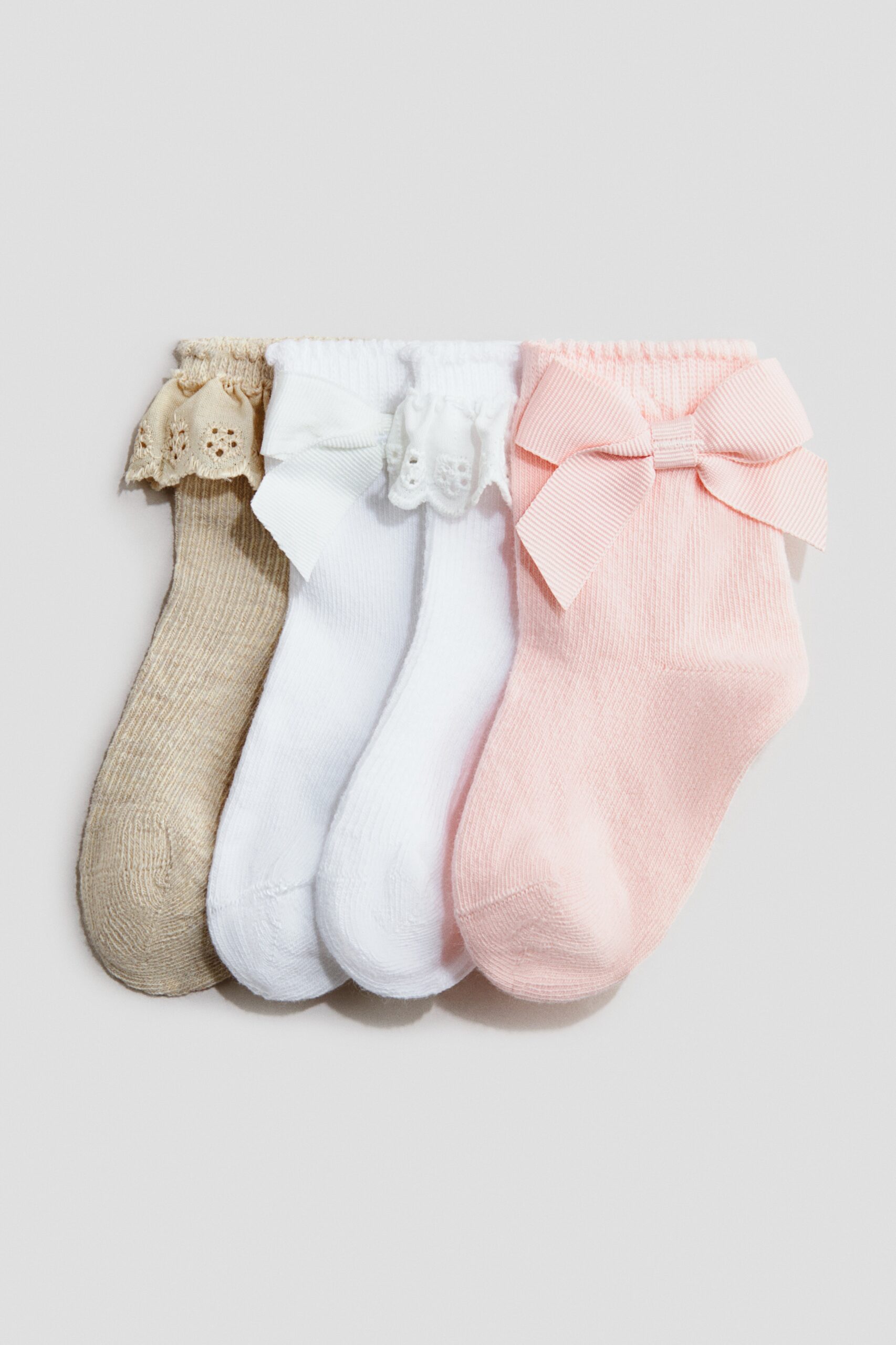 H & M - 4 paar sokken - Beige/Lichtroze