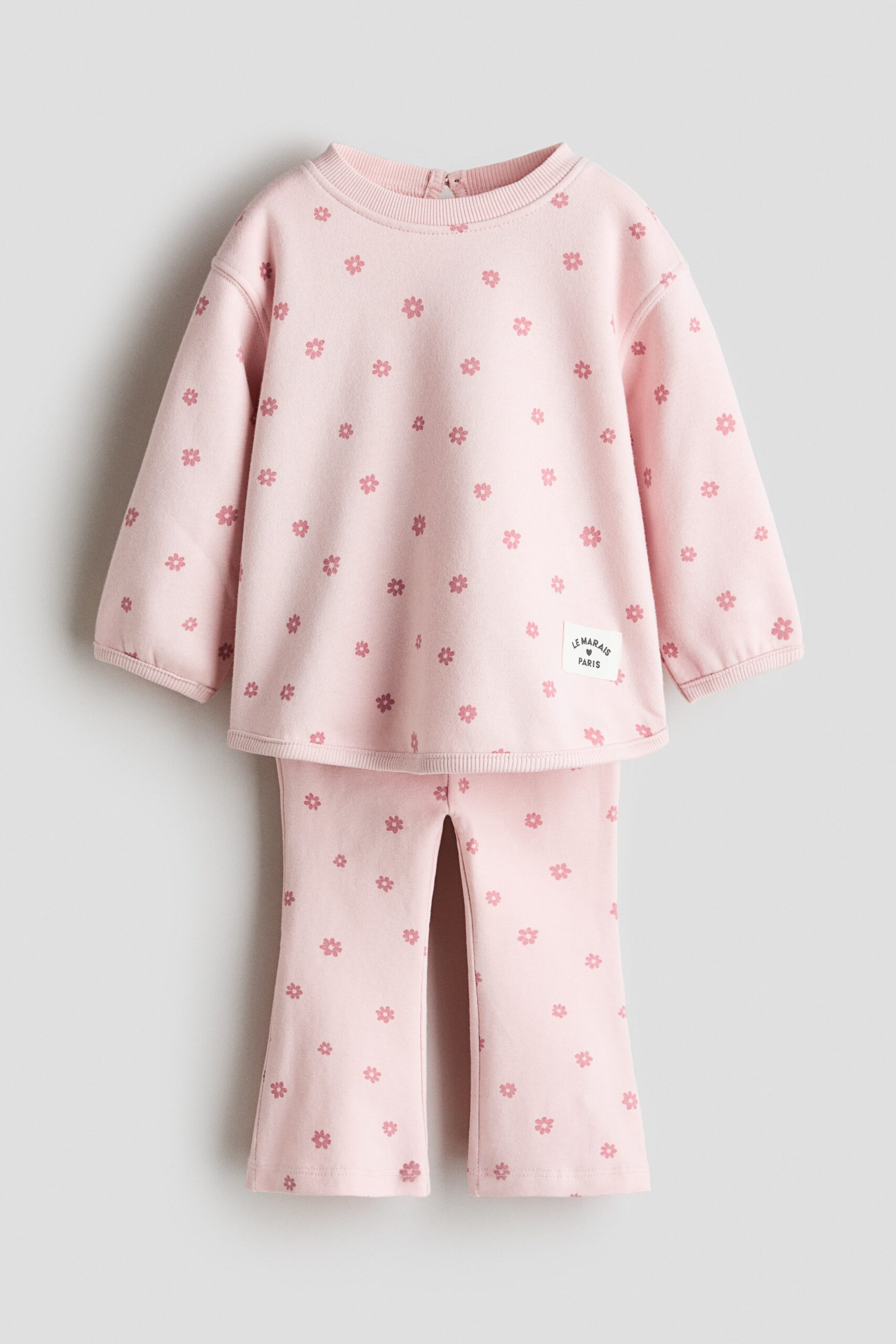 H & M - Tweedelige set met print - Lichtroze/Bloemen