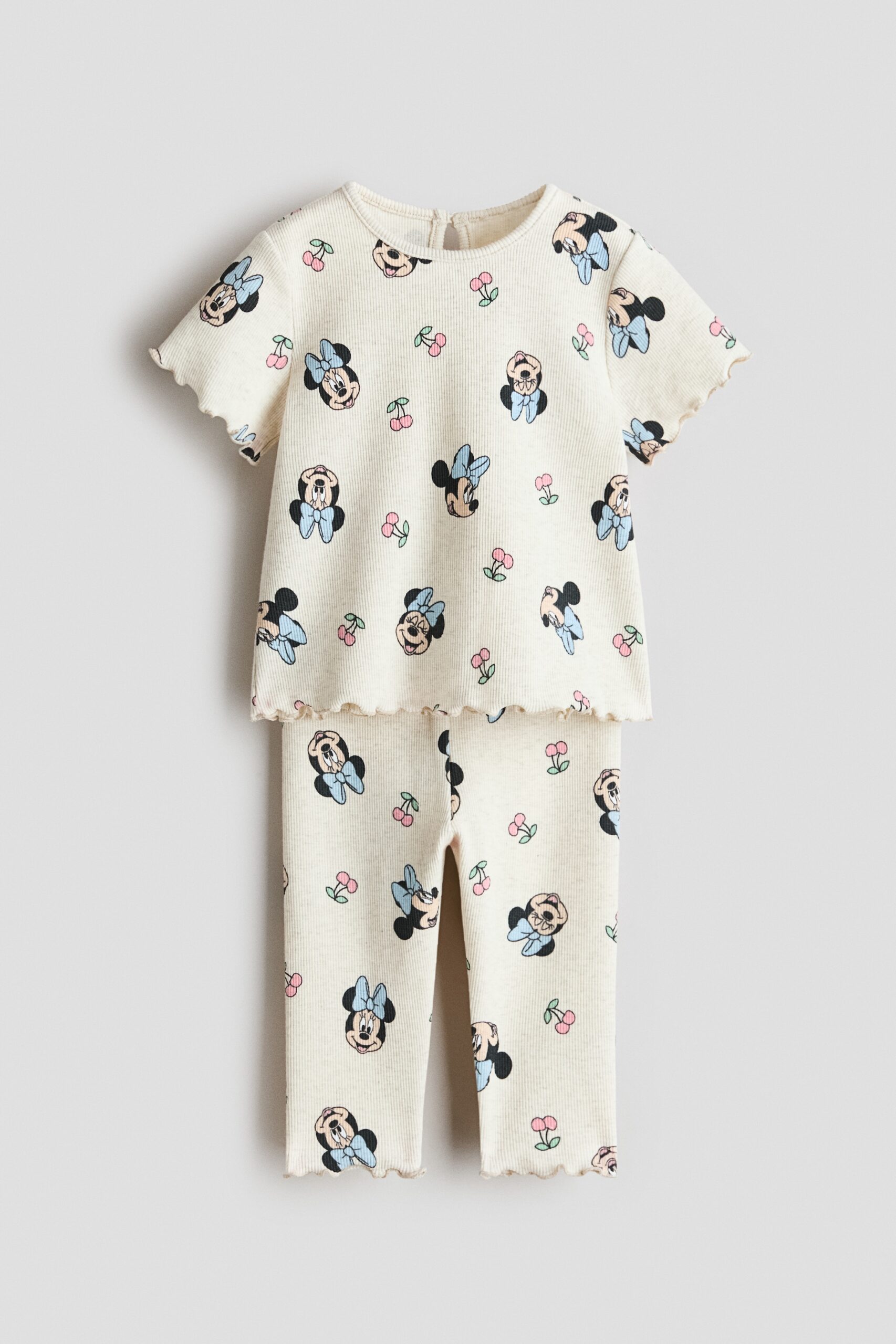 H & M - Tweedelige katoenen set met print - Lichtbeige/Minnie Mouse