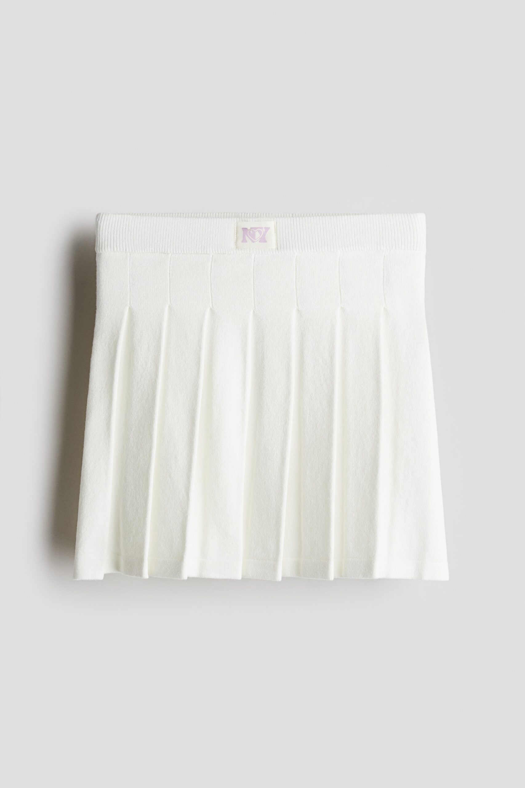 H & M - Fijngebreide plooirok - Wit