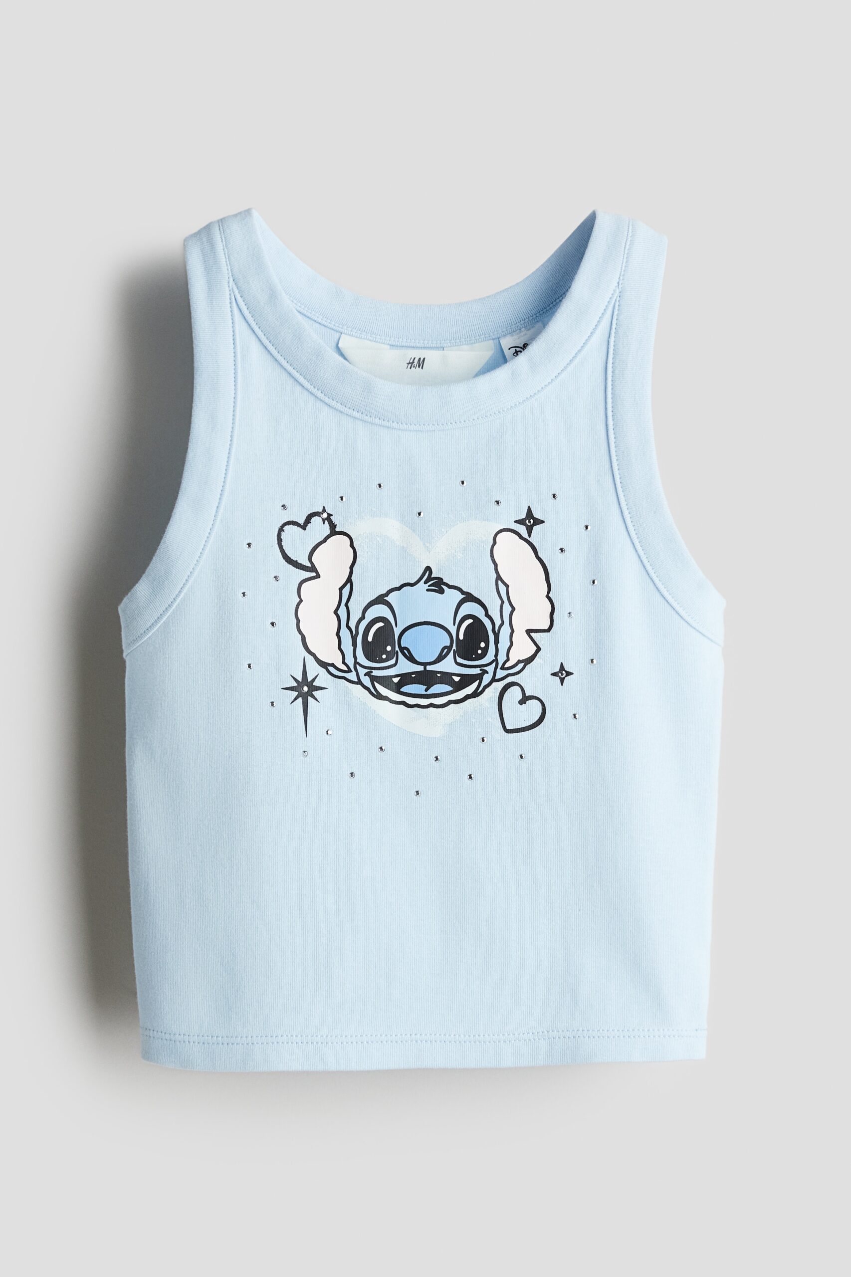 H & M - Tanktop met print - Lichtblauw/Lilo & Stitch