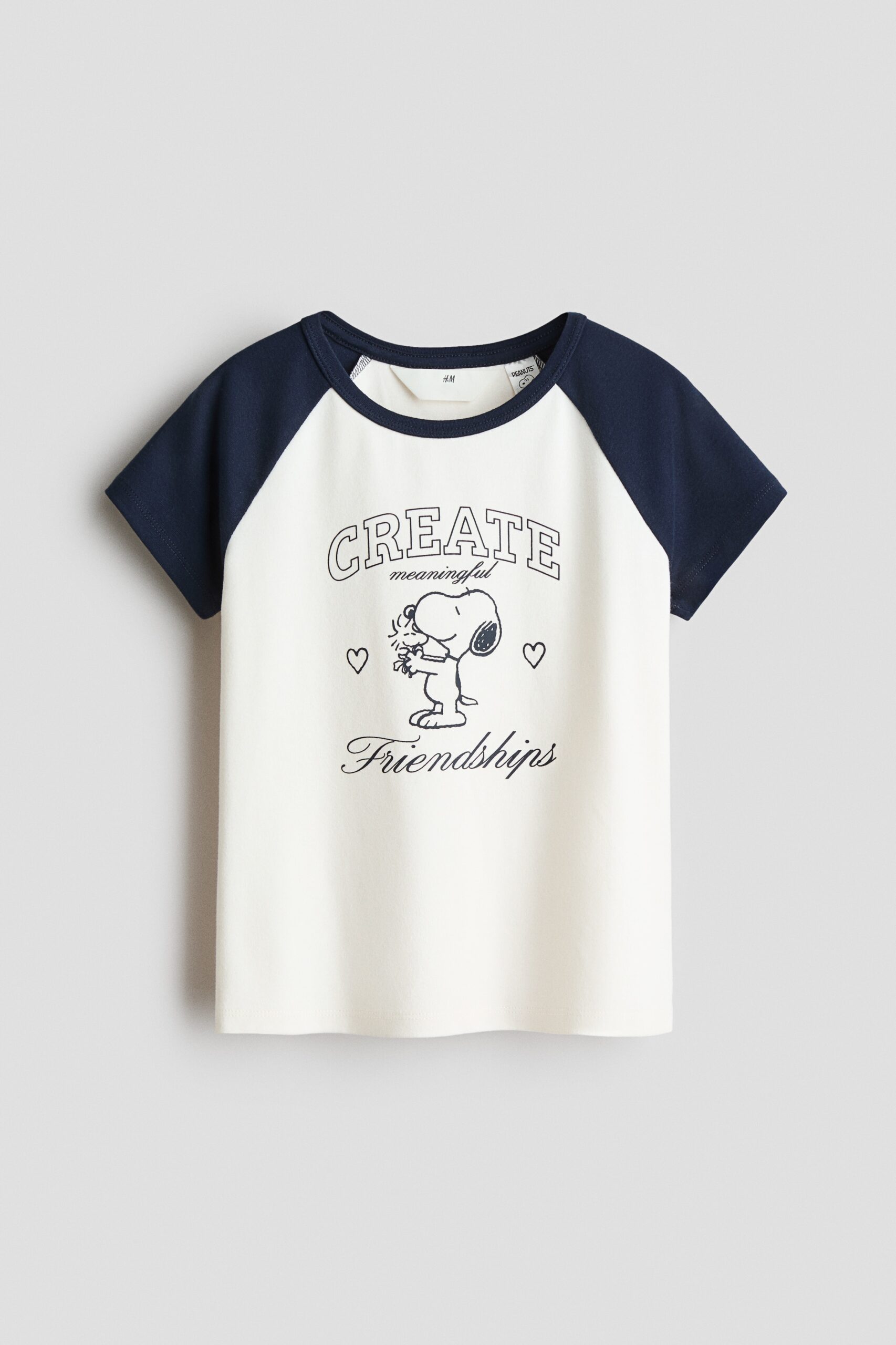 H & M - Katoenen T-shirt met geprint motief - Wit/Snoopy