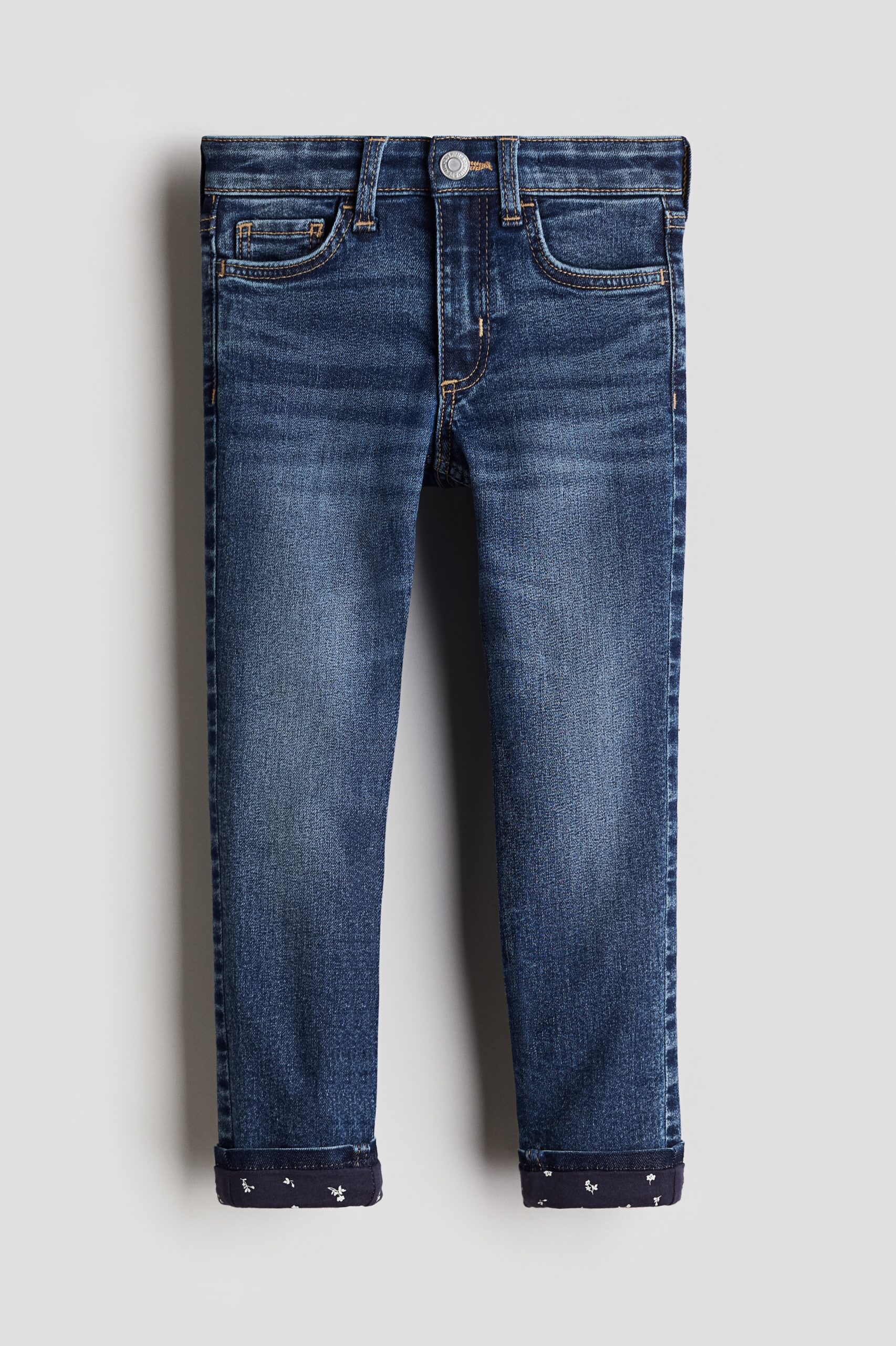 H & M - Skinny Fit Lined Jeans - Donker Denimblauw