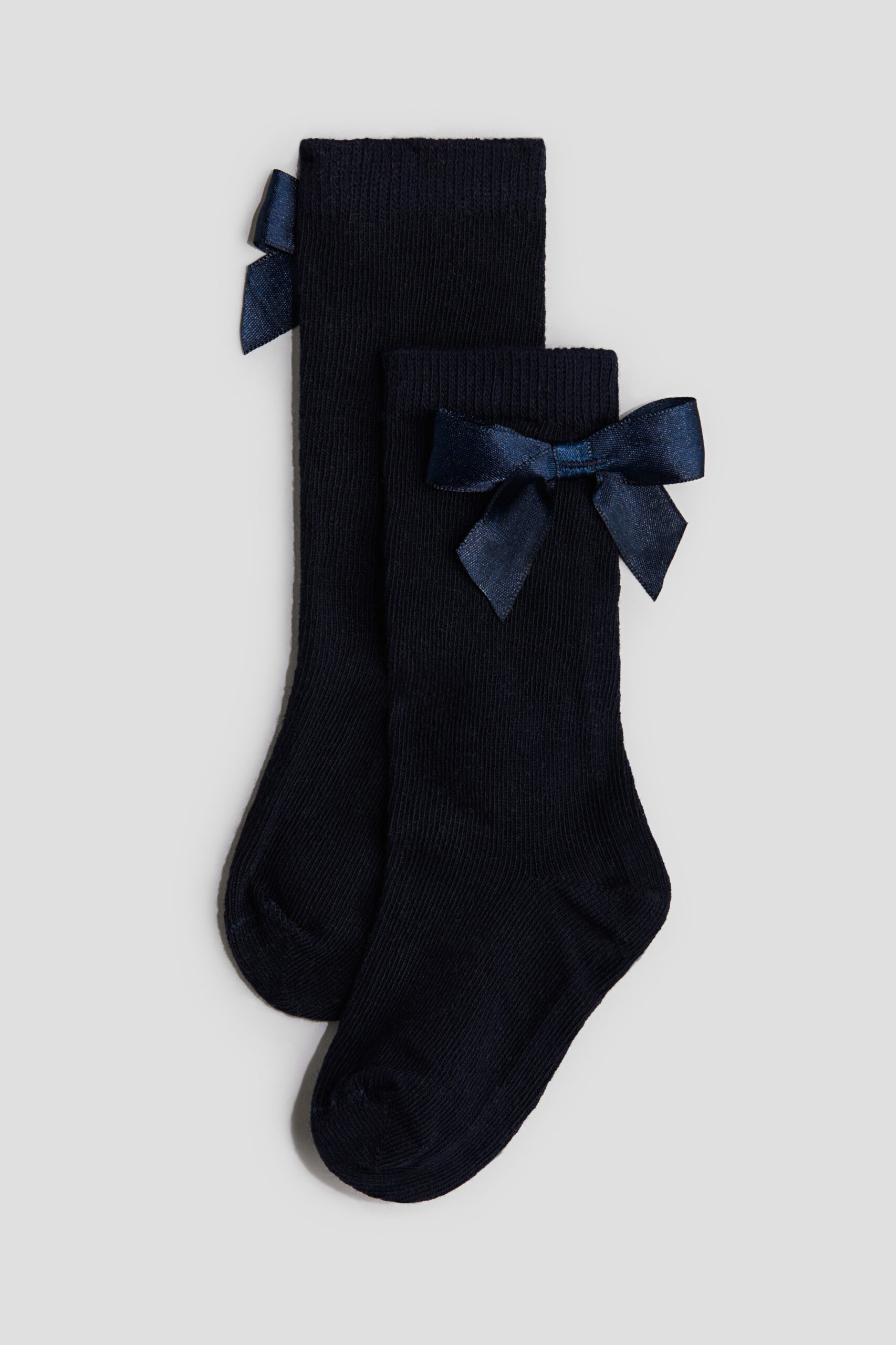 H & M - Kniekousen met strik - Marineblauw