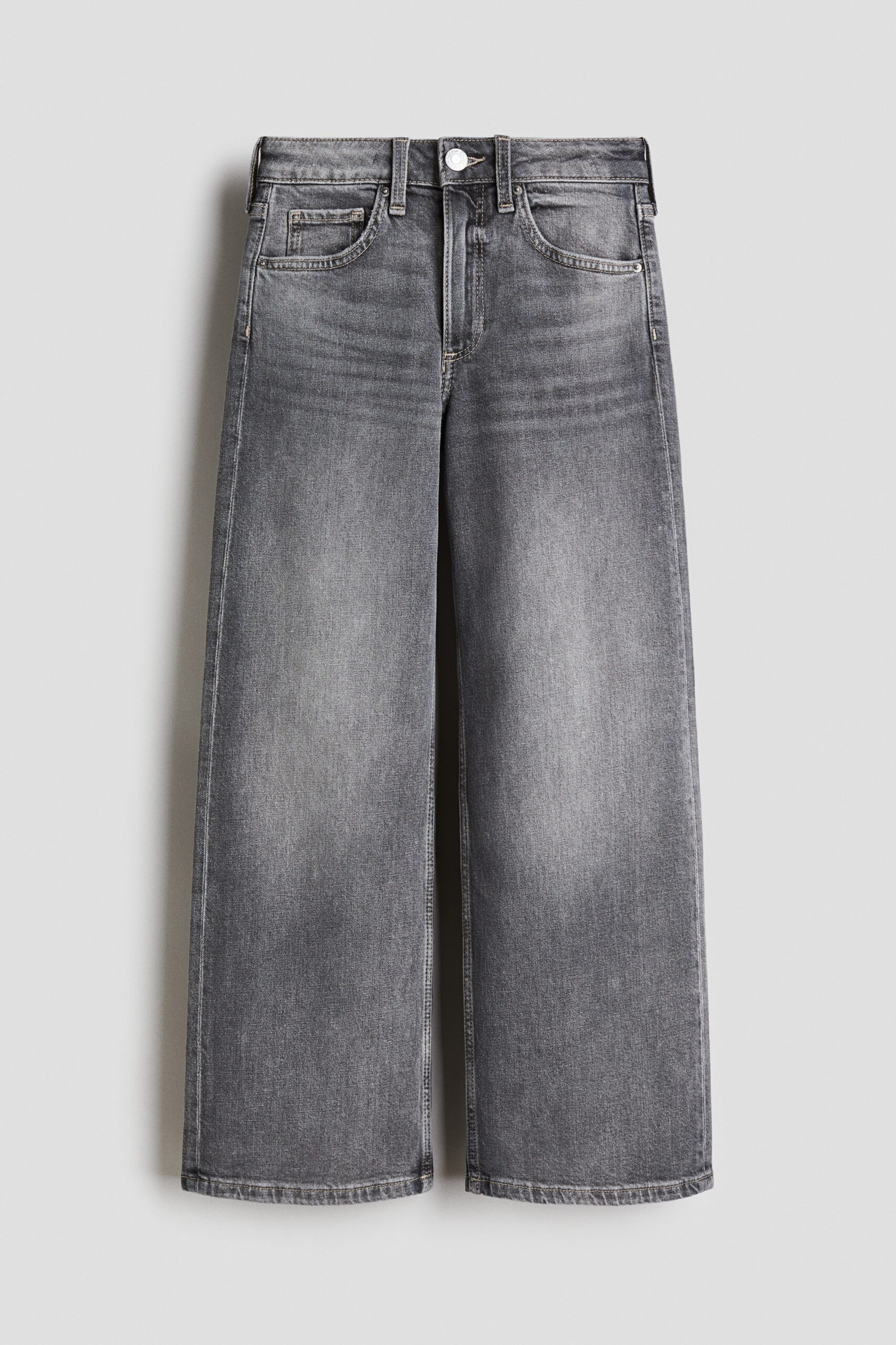H & M - Wide Leg Jeans - Denimgrijs