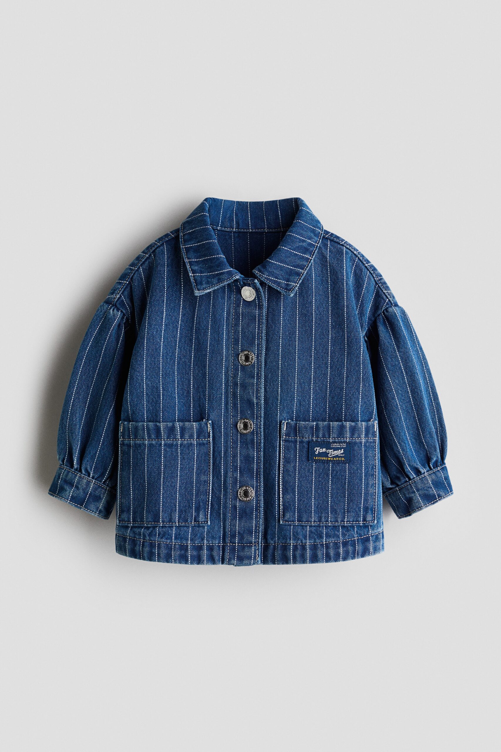 H & M - Jack van katoenen denim - Denimblauw/Gestreept