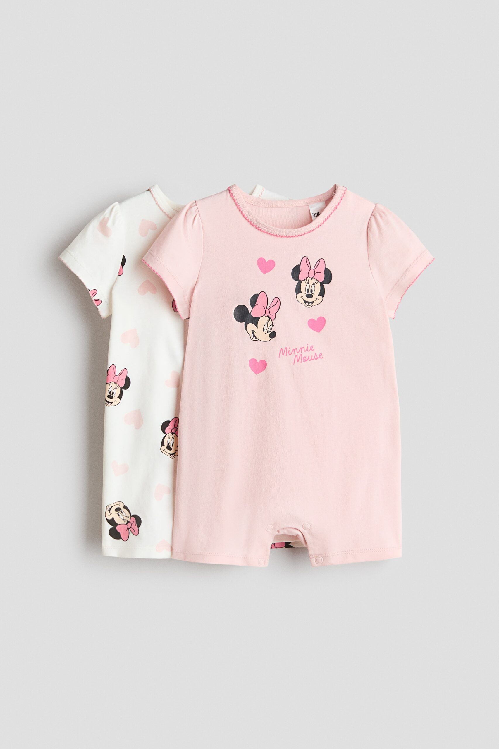 H & M - Set van 2 korte pyjamapakjes met print - Lichtroze/Minnie Mouse