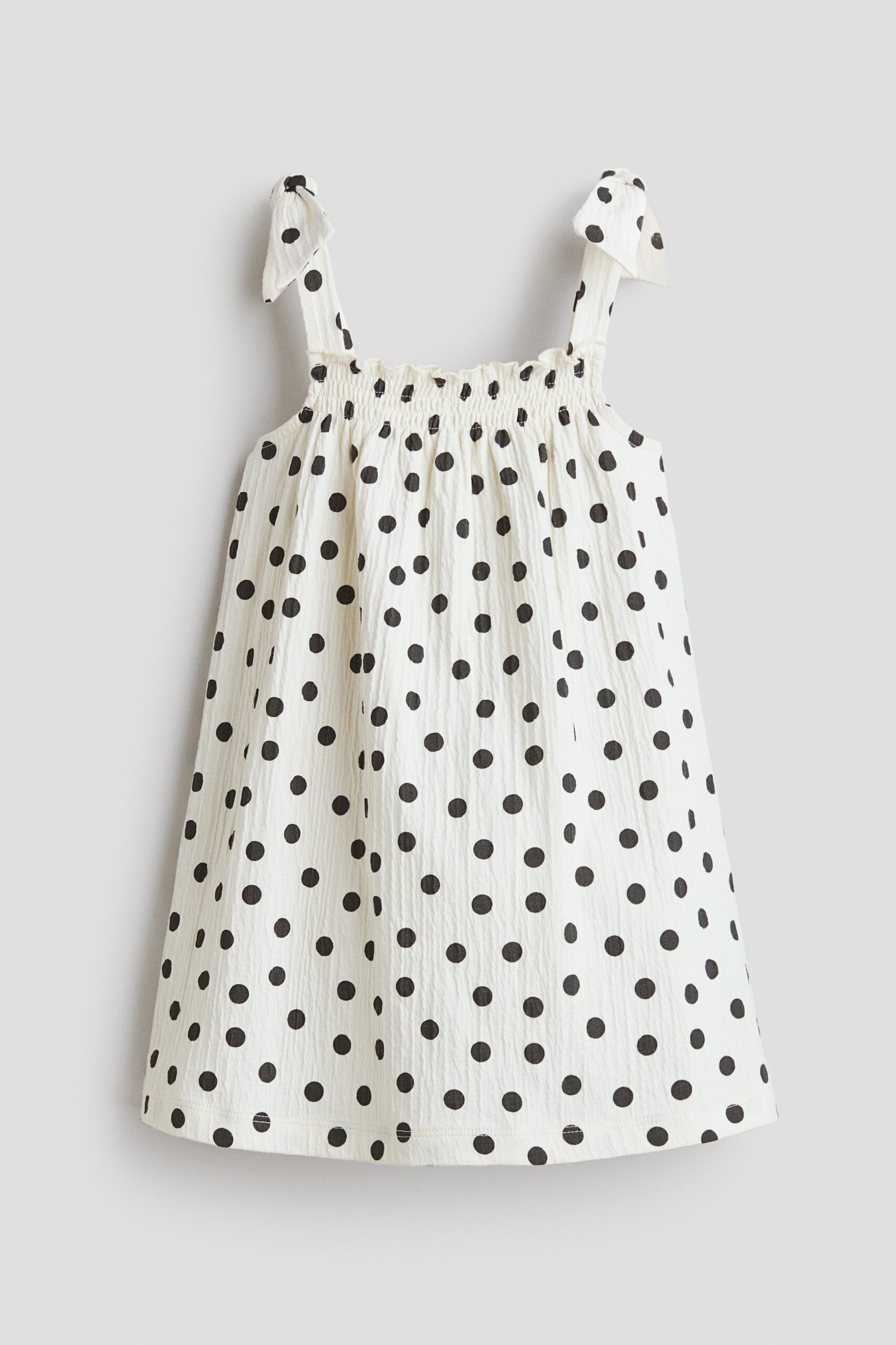 H & M - Katoenen jurk met dessin - Roomwit/Polkadot