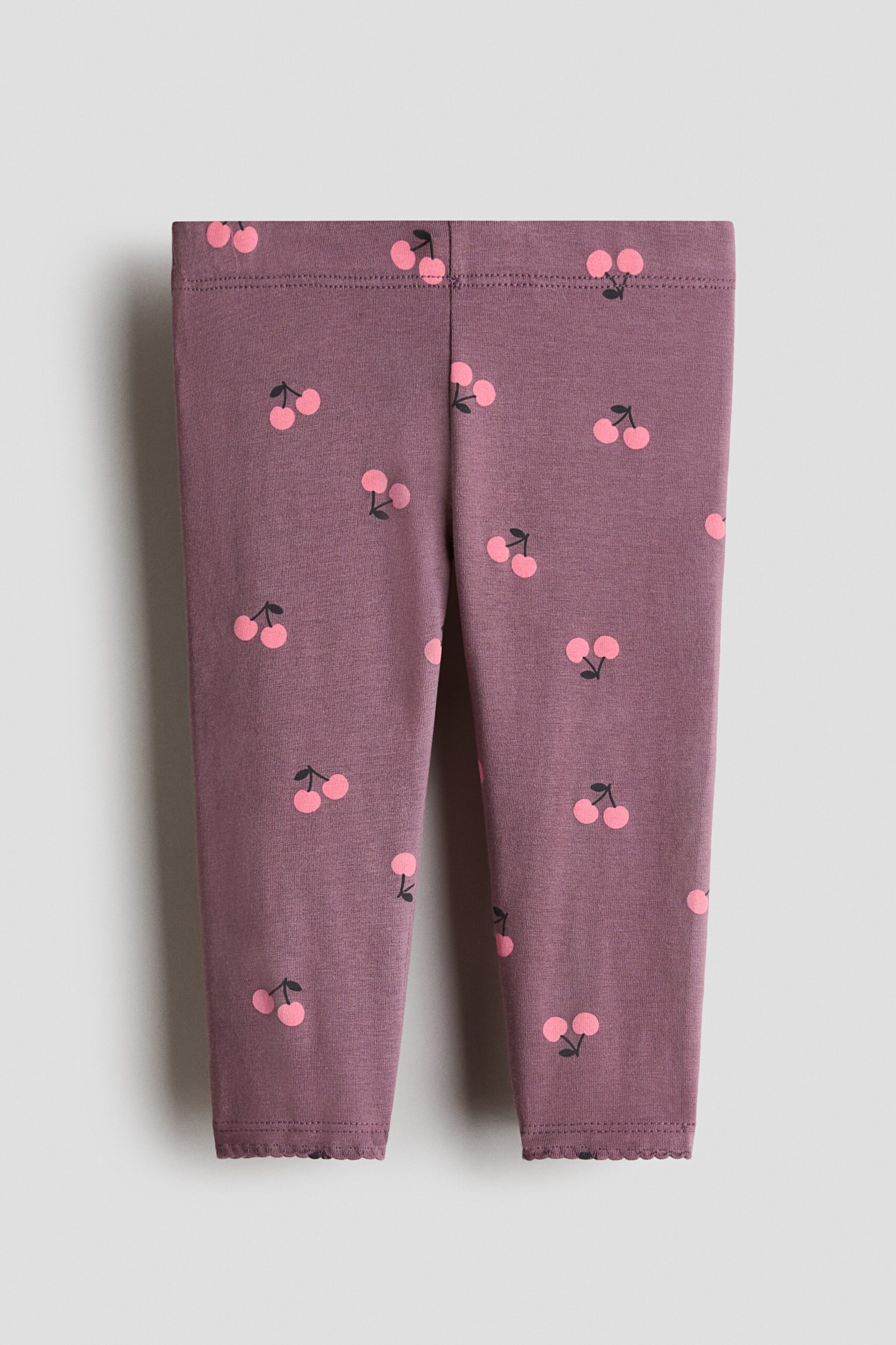 H & M - Katoenen legging met print - Paars/Kersen