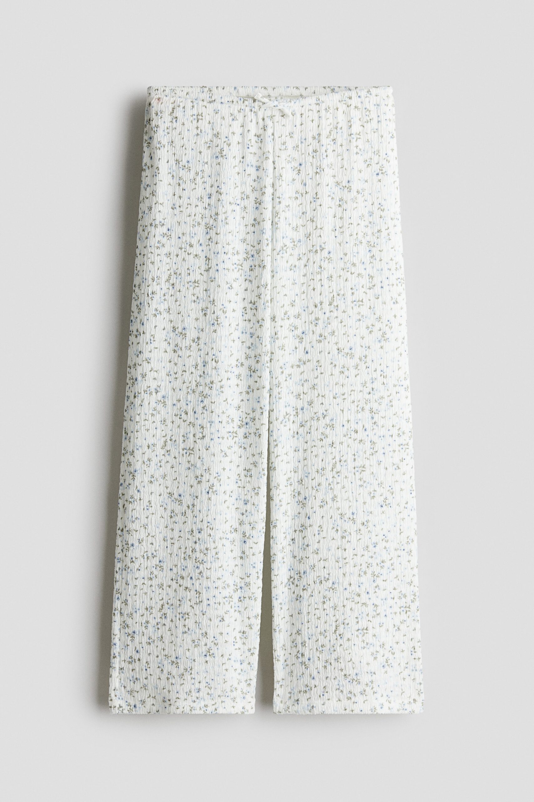 H & M - Textured jersey trousers - Wit/Bloemen