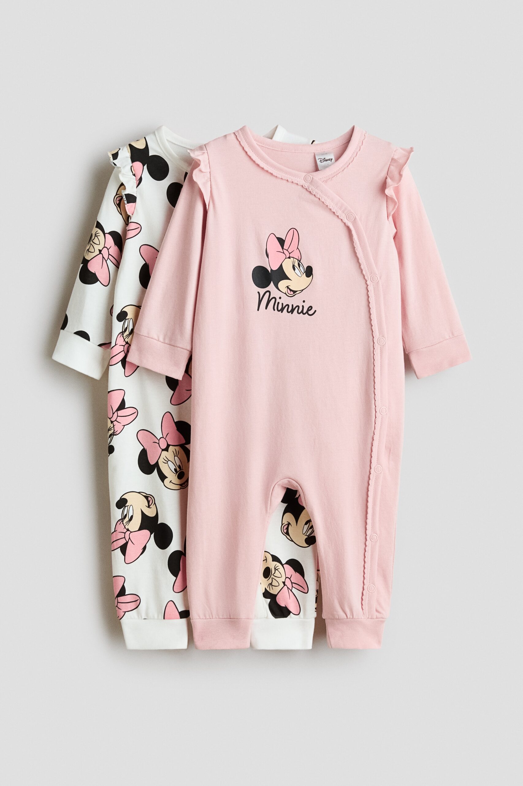 H & M - Set van 2 katoenen pyjamapakjes met print - Lichtroze/Minnie Mouse