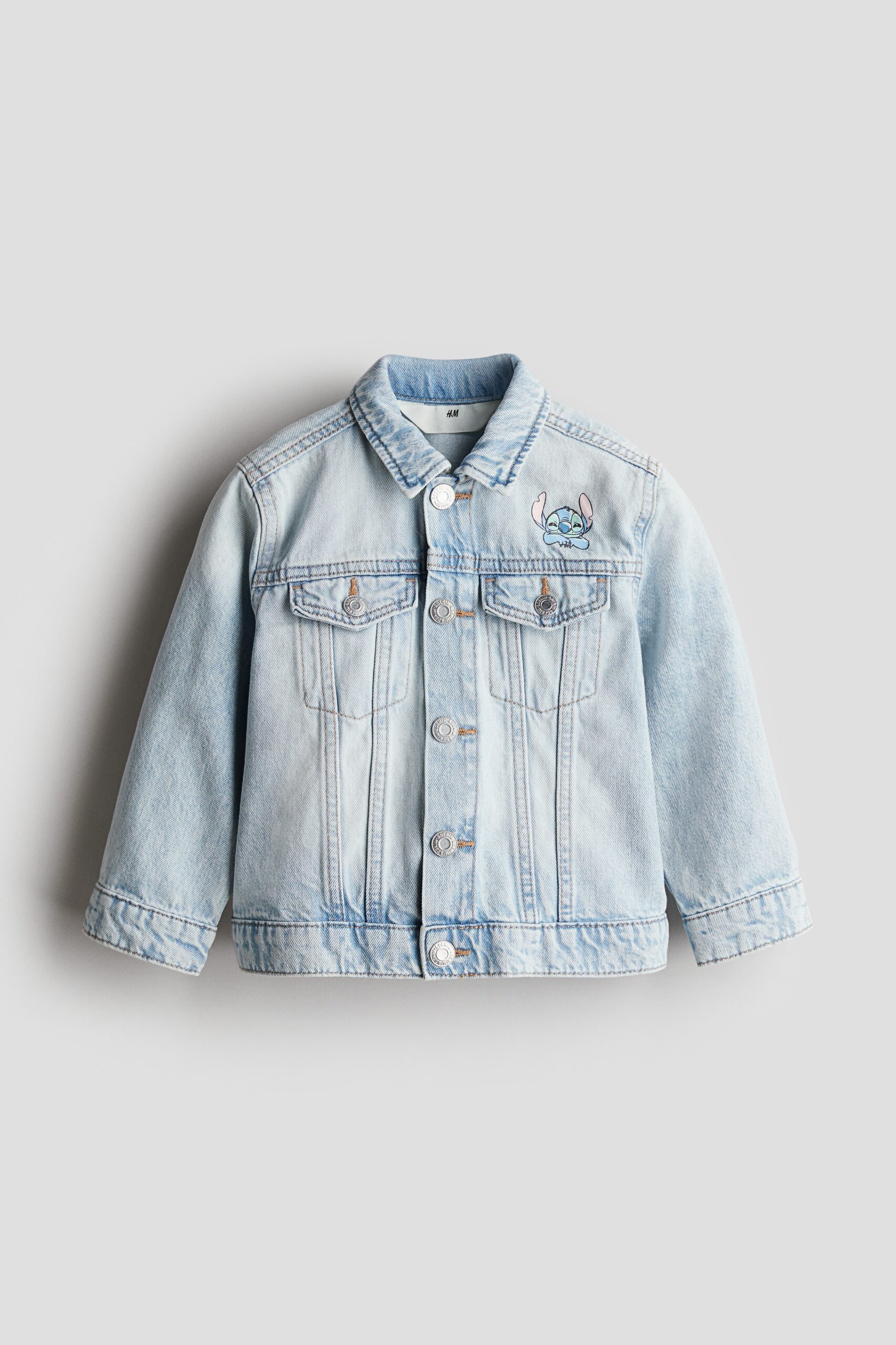 H & M - Denim jack met print - Licht Denimblauw/Lilo & Stitch