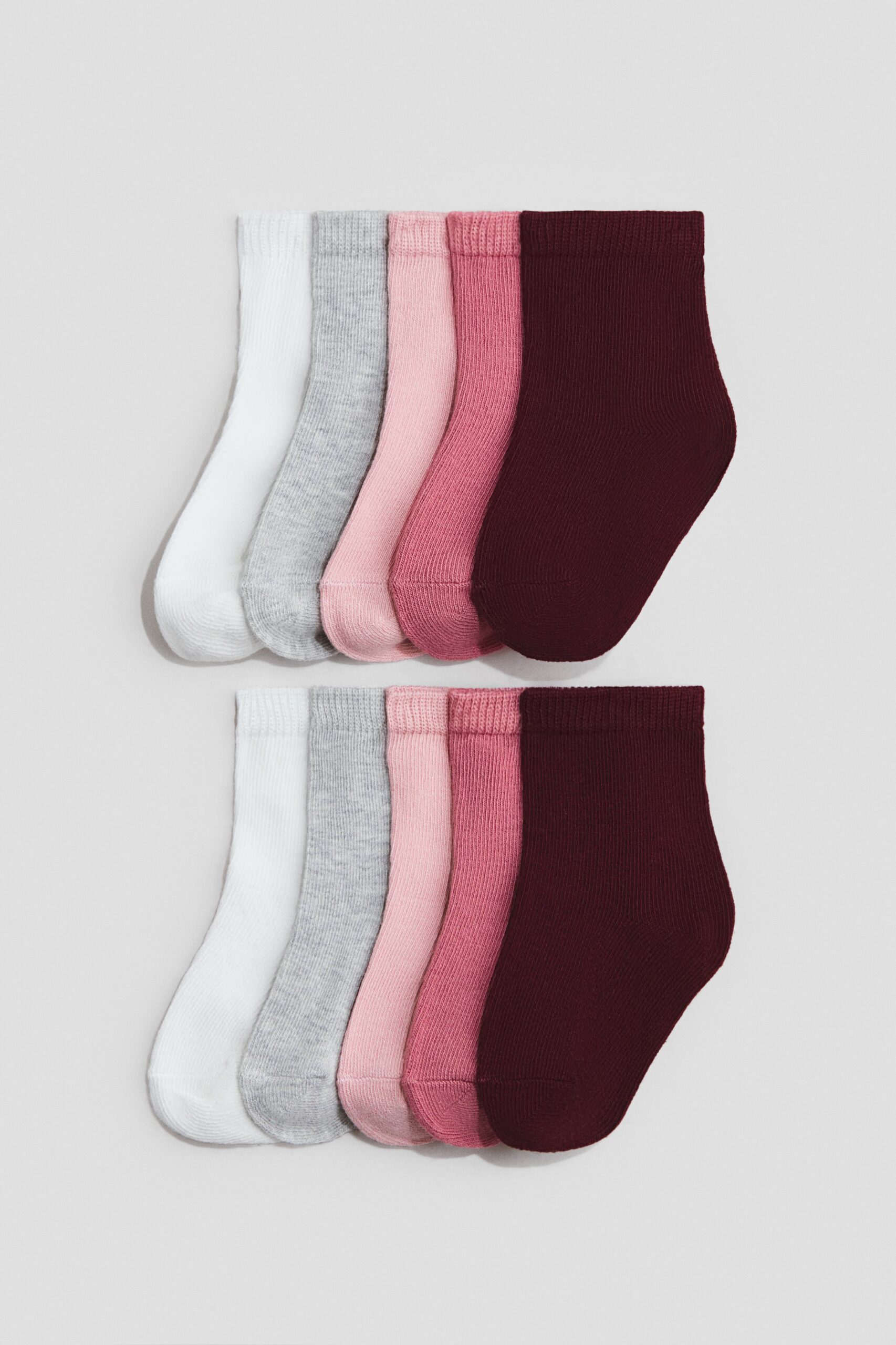 H & M - 10 paar sokken - Roze/Lichtgrijs
