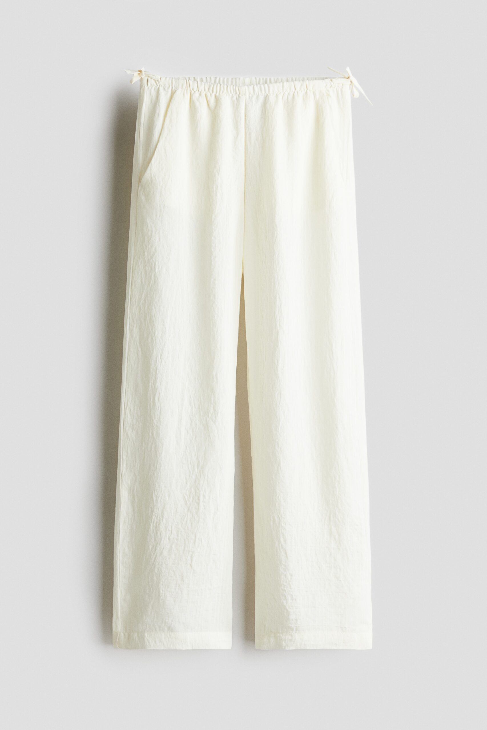 H & M - Broek met strikdetail - Roomwit