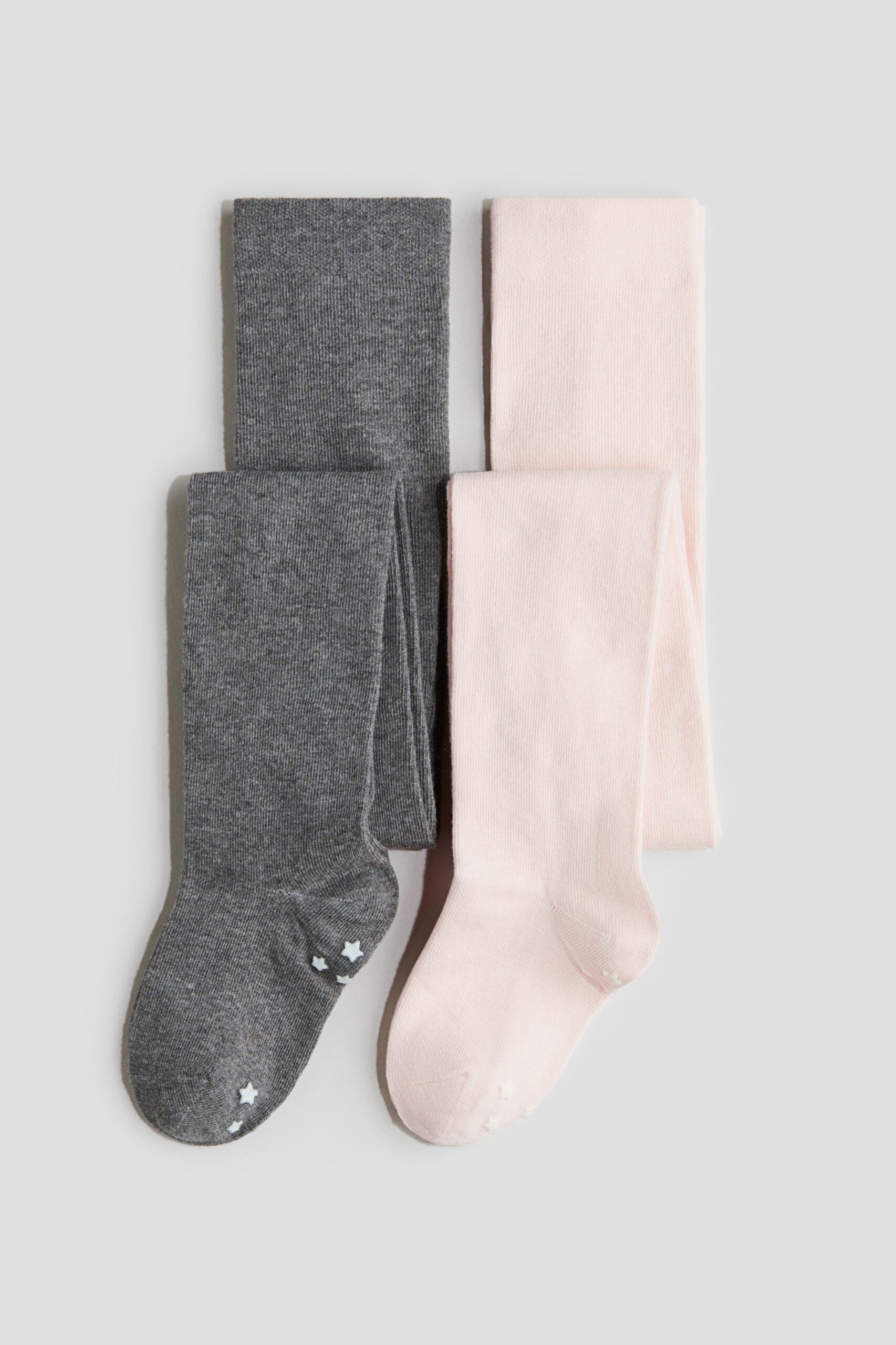 H & M - Set van 2 fijngebreide maillots met antislip - Grijs/Roze