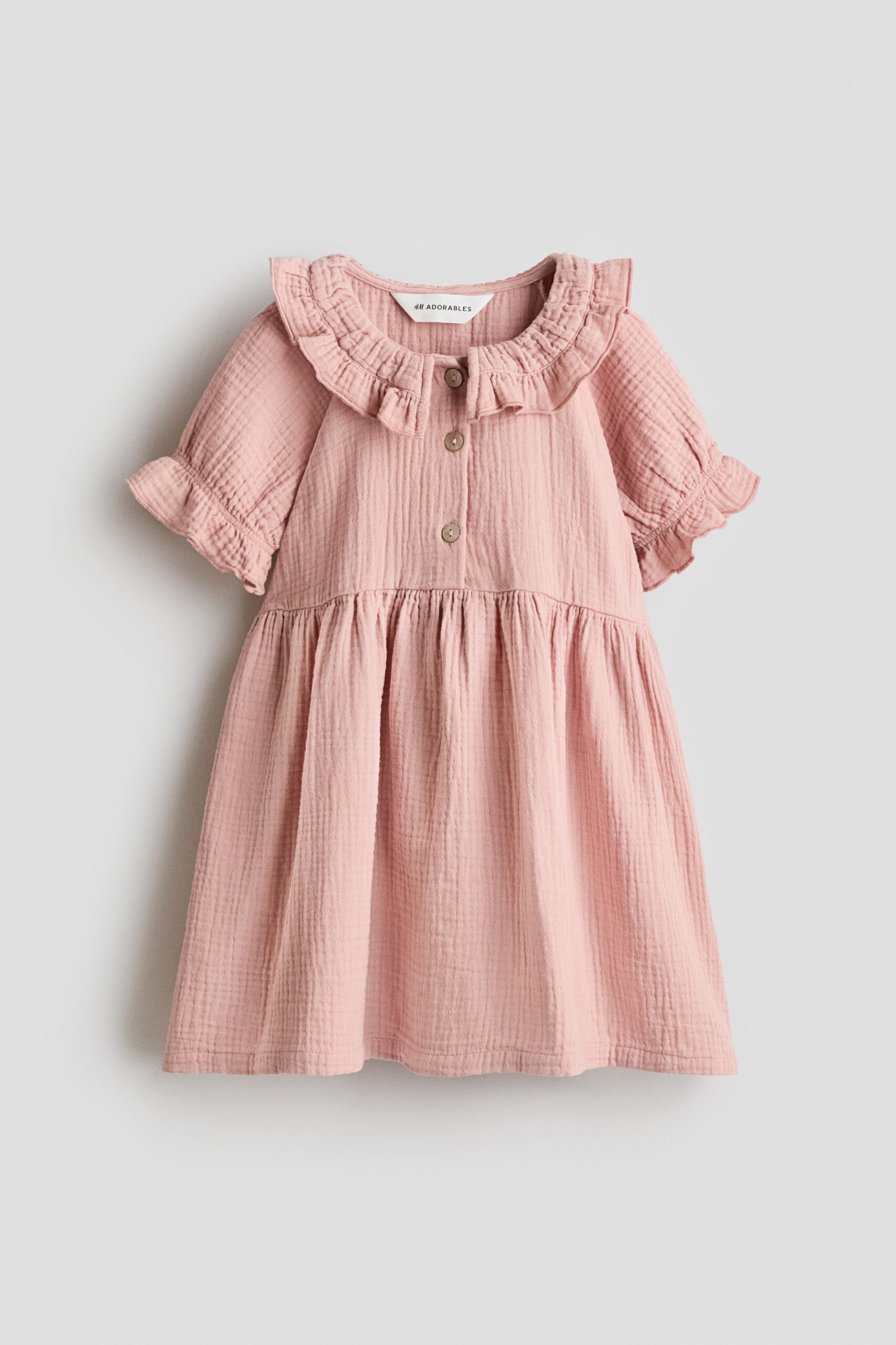 H & M - Jurk van katoenen mousseline - Lichtroze