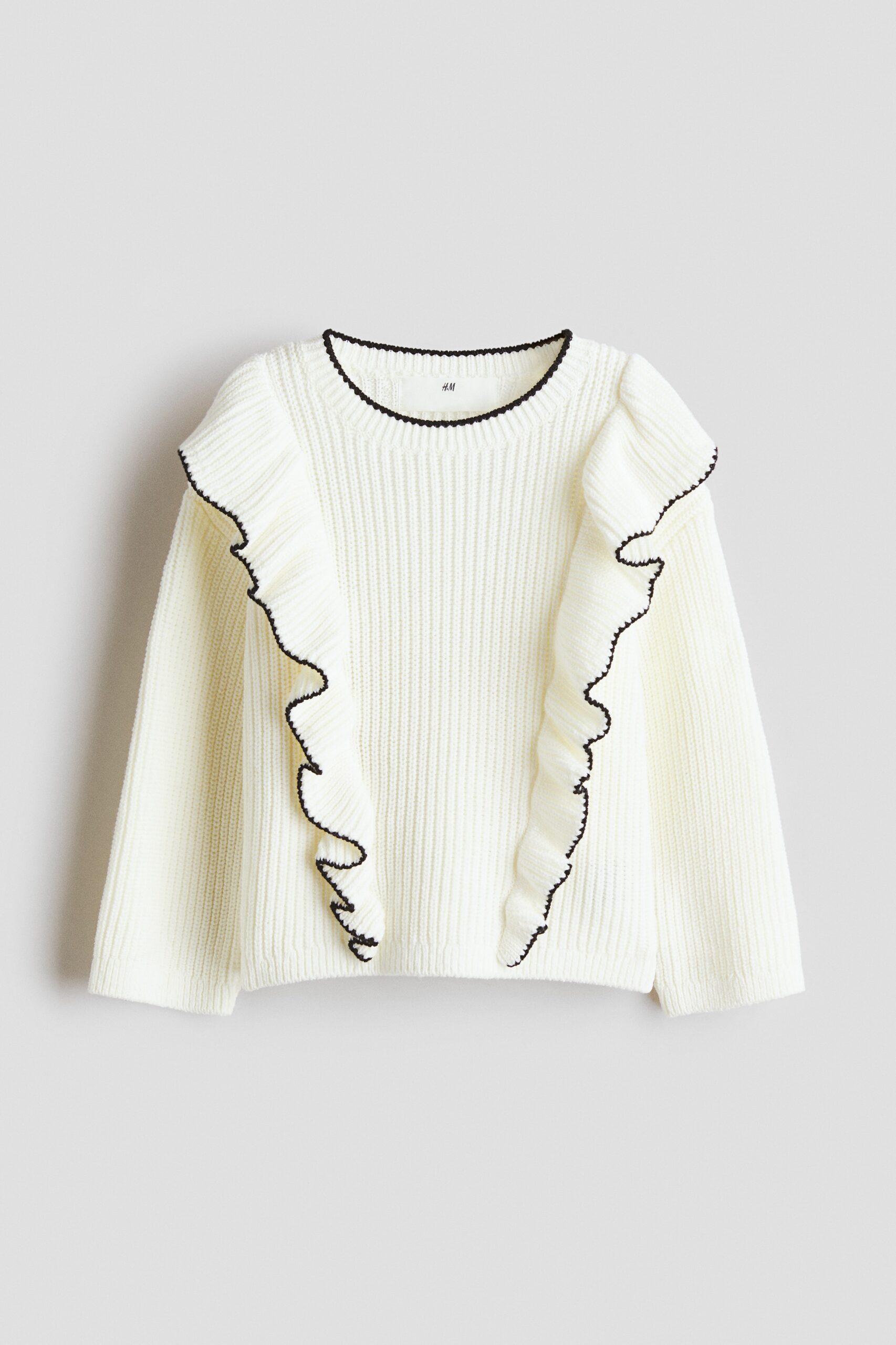 H & M - Trui met volants - Wit