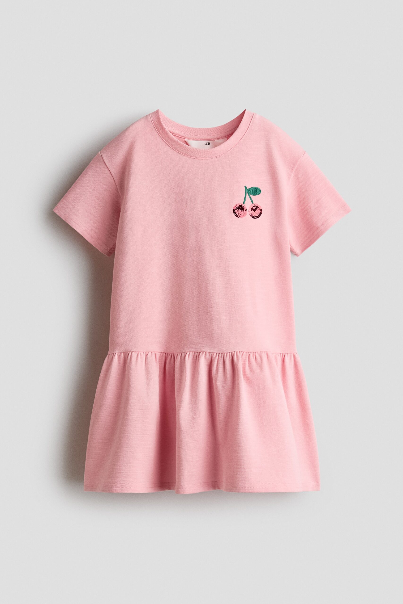 H & M - T-shirtjurk met motief - Lichtroze/Kersen