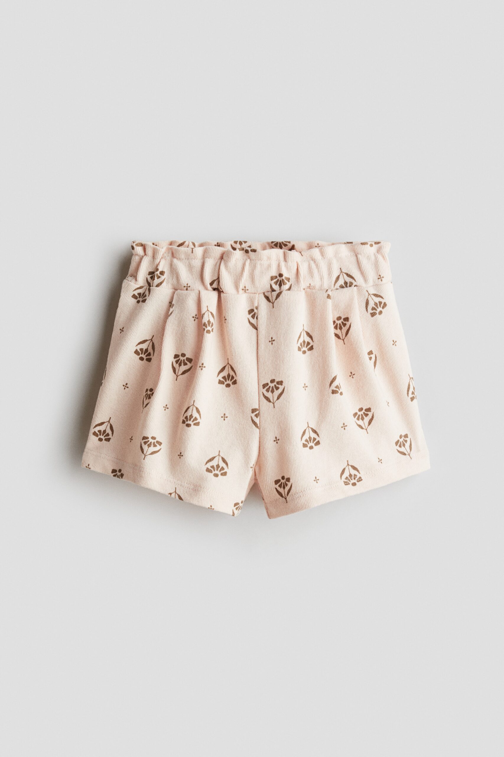 H & M - Tricot short met print - Lichtroze/Bloemen