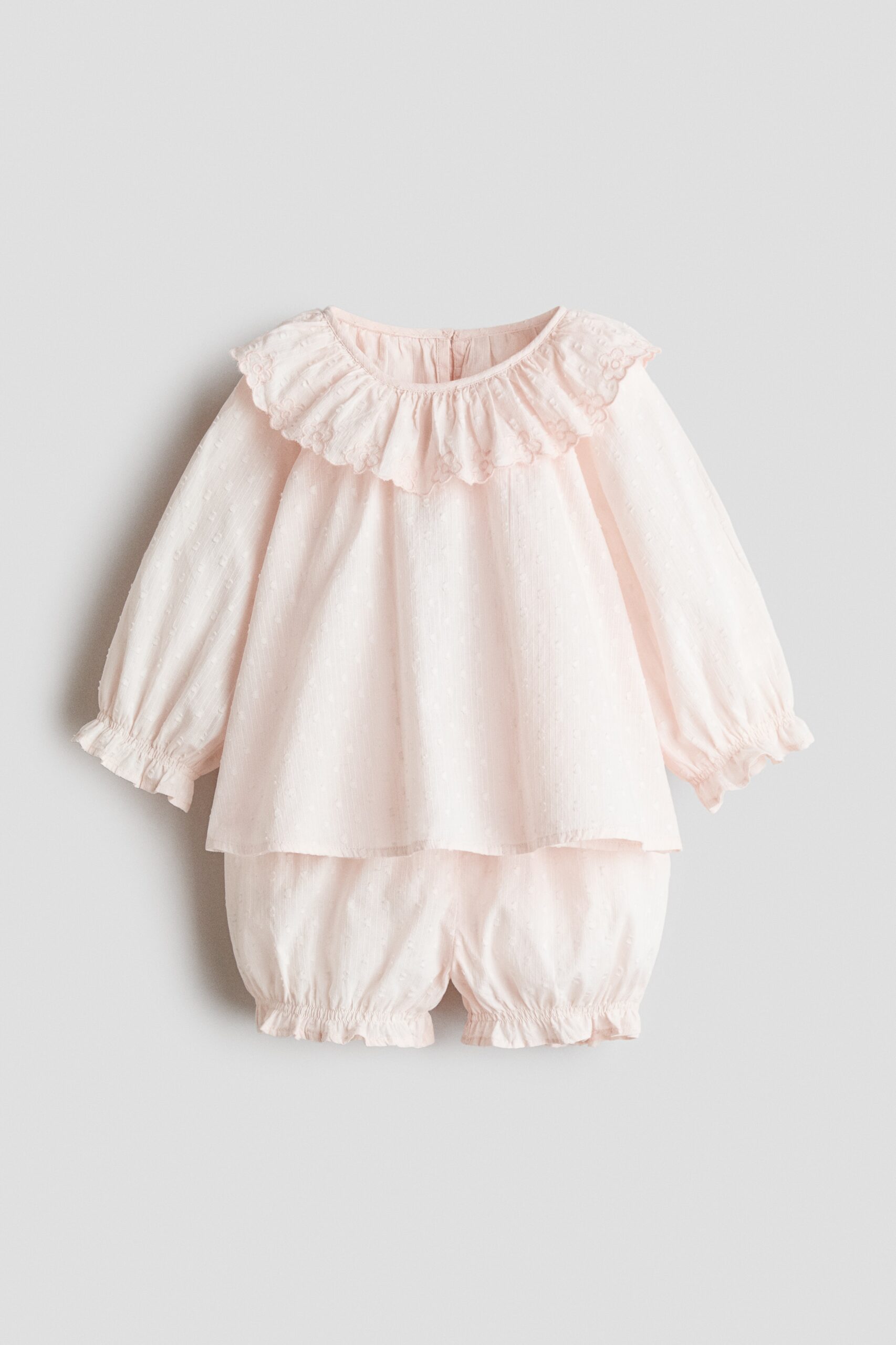 H & M - Tweedelige set van plumetiskatoen - Licht Poederroze
