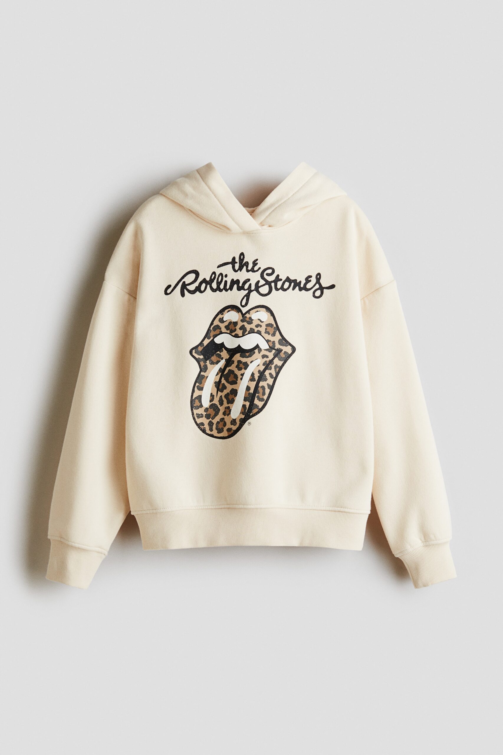 H & M - Capuchonsweater met motief - Roomwit/The Rolling Stones